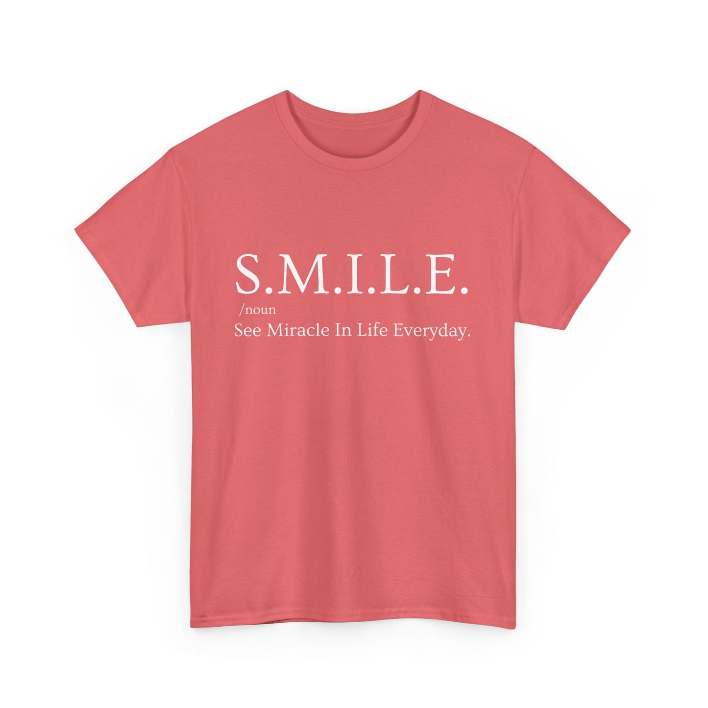 🌼 S.M.I.L.E. Acronym Heavy Cotton Tee - A Daily Dose of Positivity