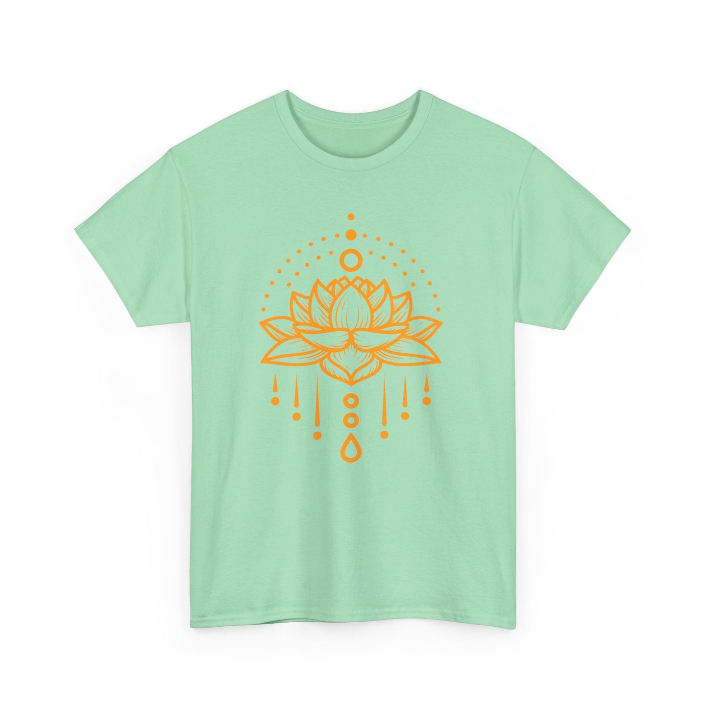 Golden Lotus Heavy Cotton Tee - Embrace Inner Brilliance