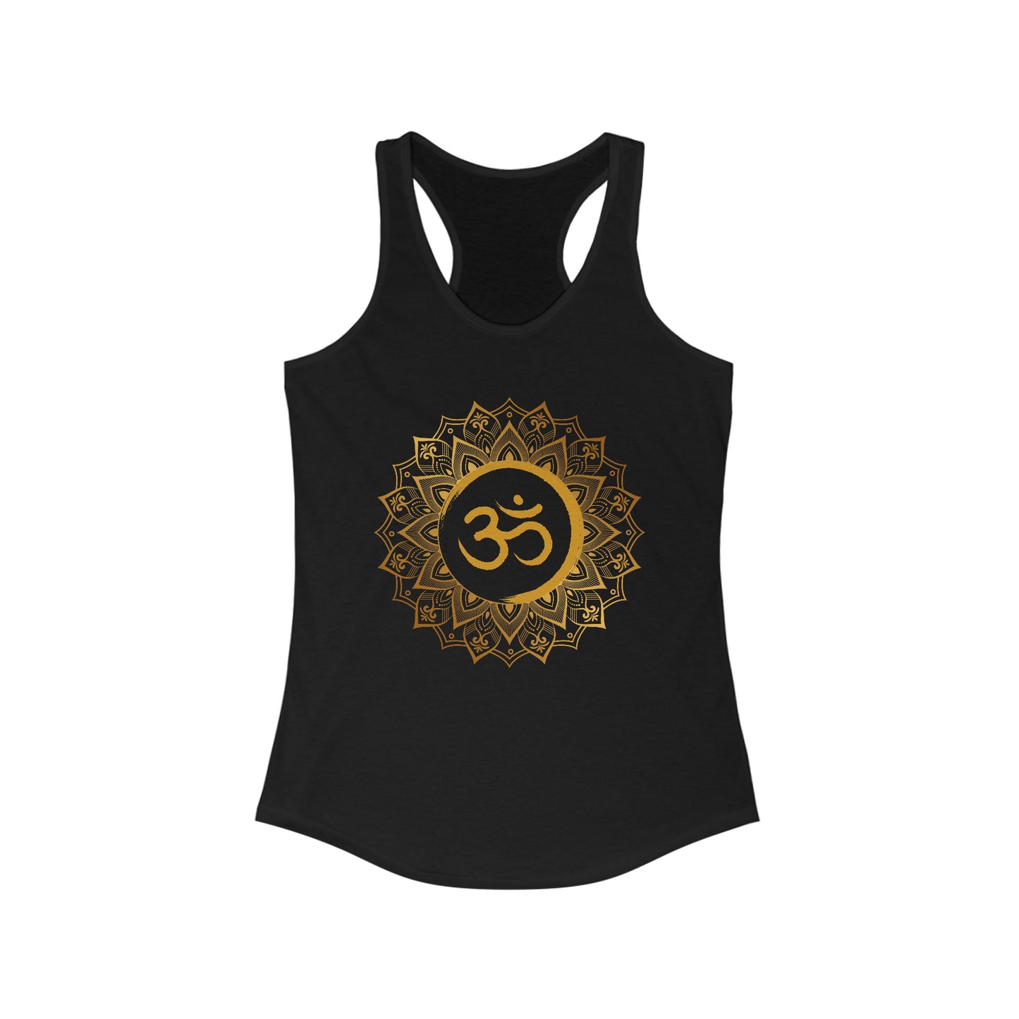 Golden "OM" Mandala - Women’s Racerback Tank Top - Radiate Balance & Inner Peace