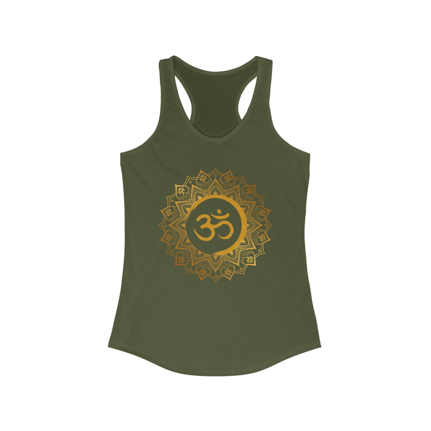 Golden "OM" Mandala - Women’s Racerback Tank Top - Radiate Balance & Inner Peace