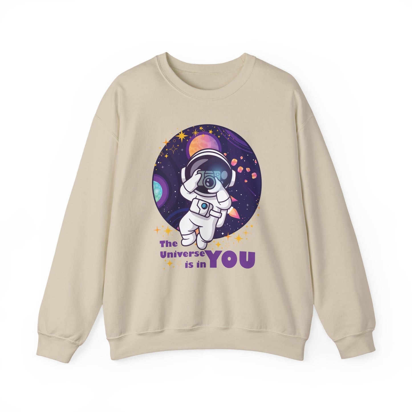 🌌"The Universe Is In YOU" Cosmic Camera📷 Crewneck Sweatshirt