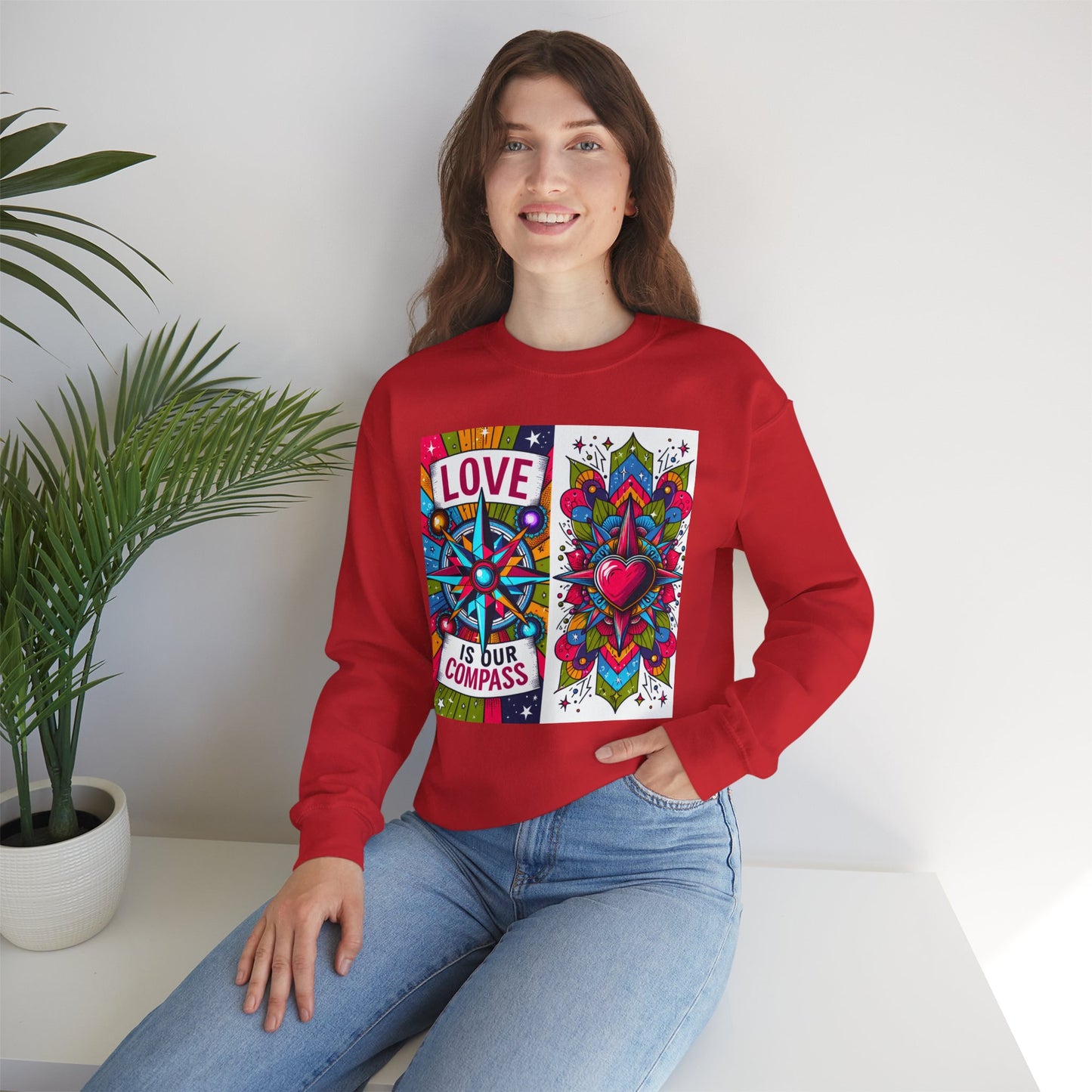 🧭Love Is Our Compass - Guided by the Heart Crewneck Sweatshirt