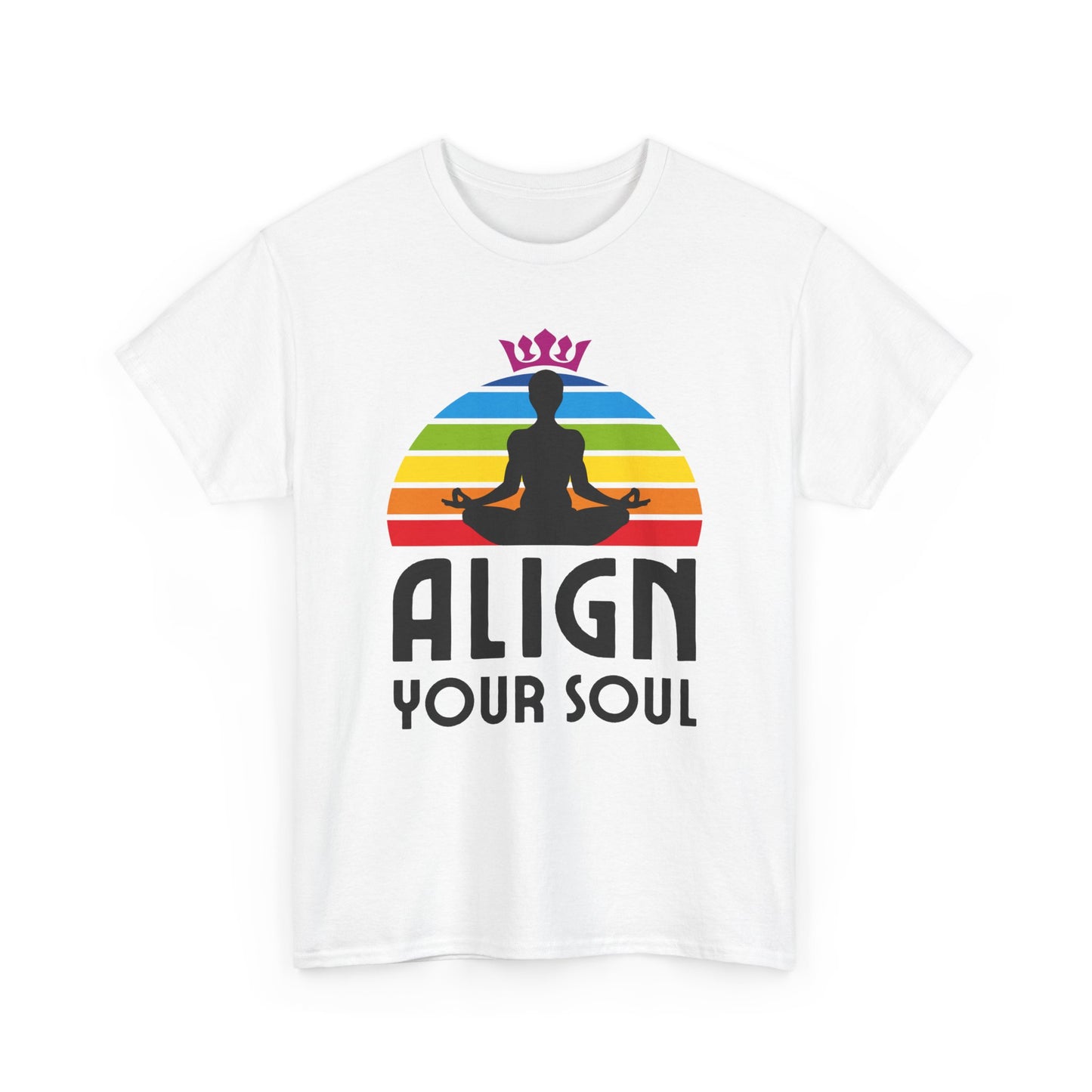 "Align Your Soul" Chakra Heavy Cotton Tee - Radiate from Root to Crown