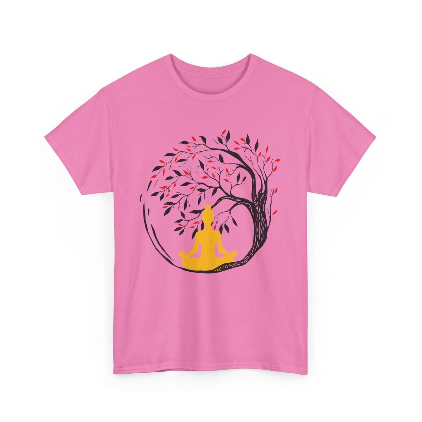 Rooted in Stillness - Meditation Tree Heavy Cotton Tee - Mindfulness Apparel
