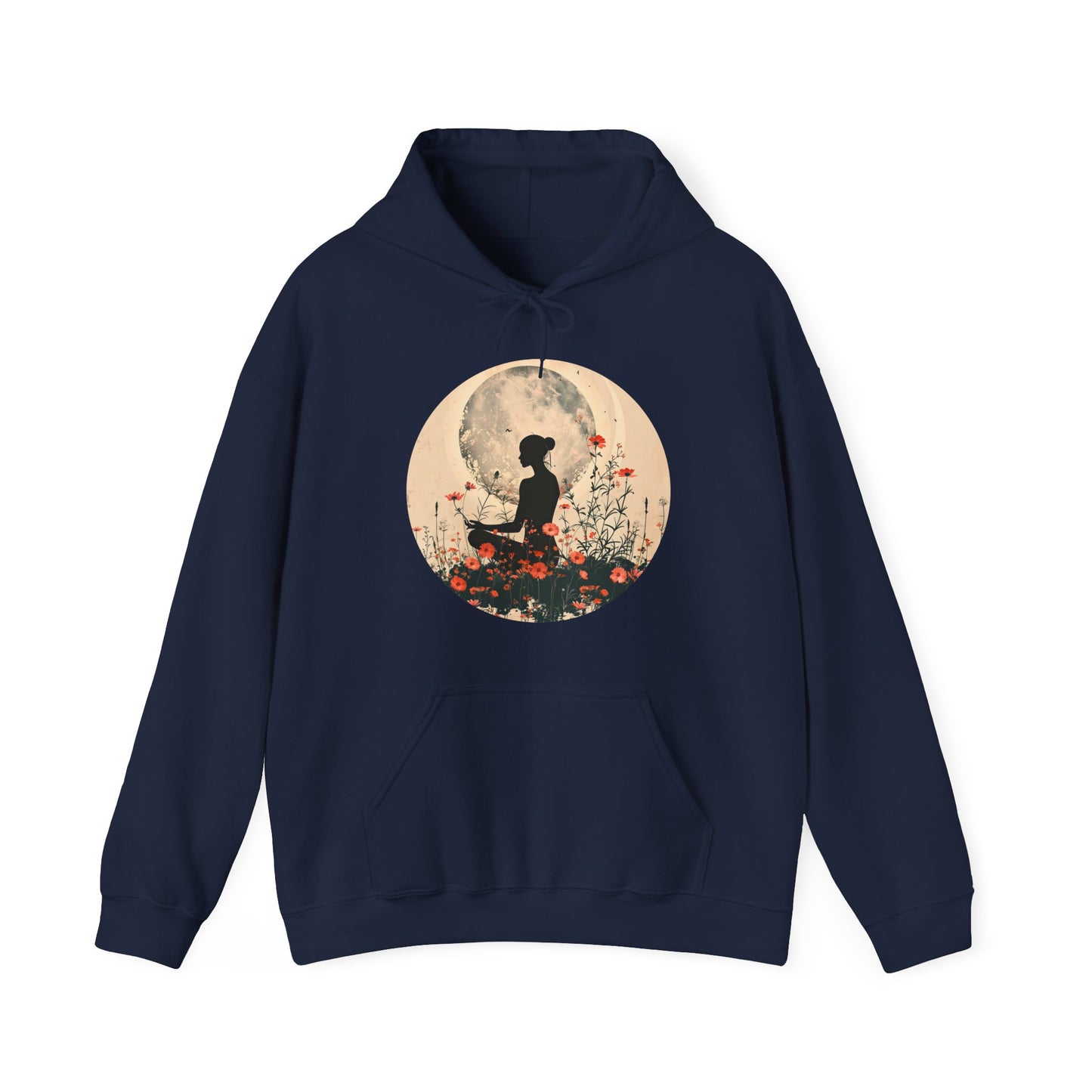 🌕Moonlit Meditation Hoodie – Divine Feminine Stillness & Strength✨🌹🧘🏾‍♀️