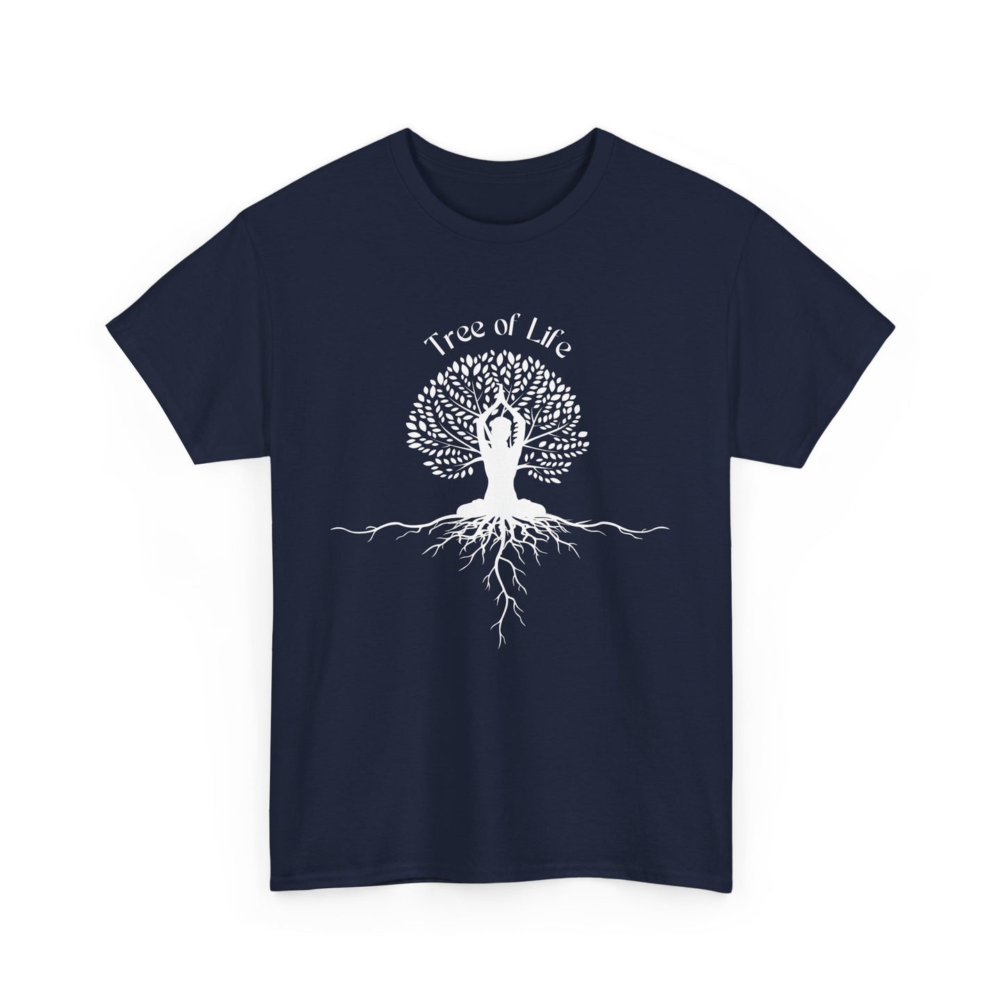 🌳Rooted in Life heavy Cotton Tee - Tree of Life with Yoga Pose