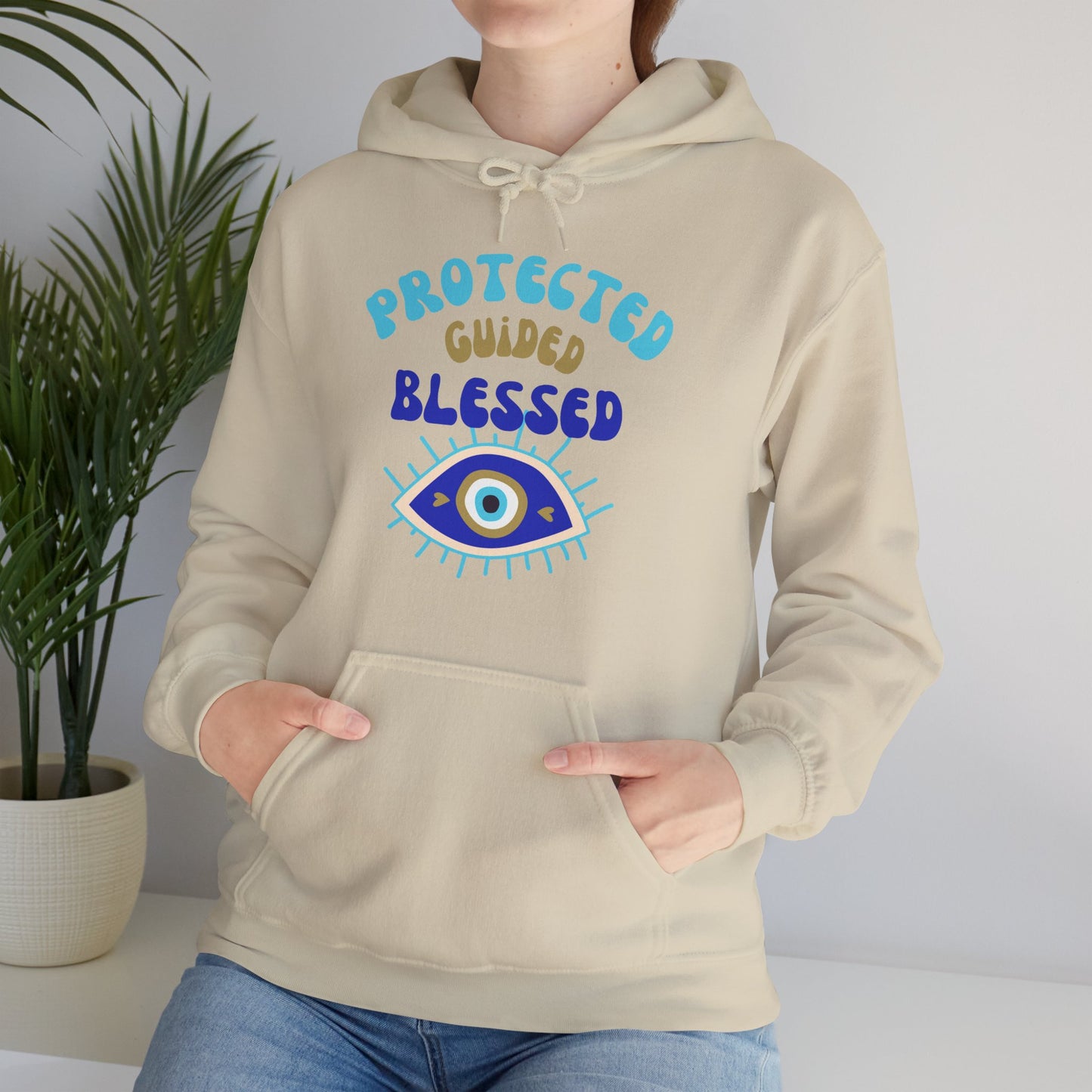 💙✨ Protected, Guided, Blessed Hoodie - Wear Your Shield of Light