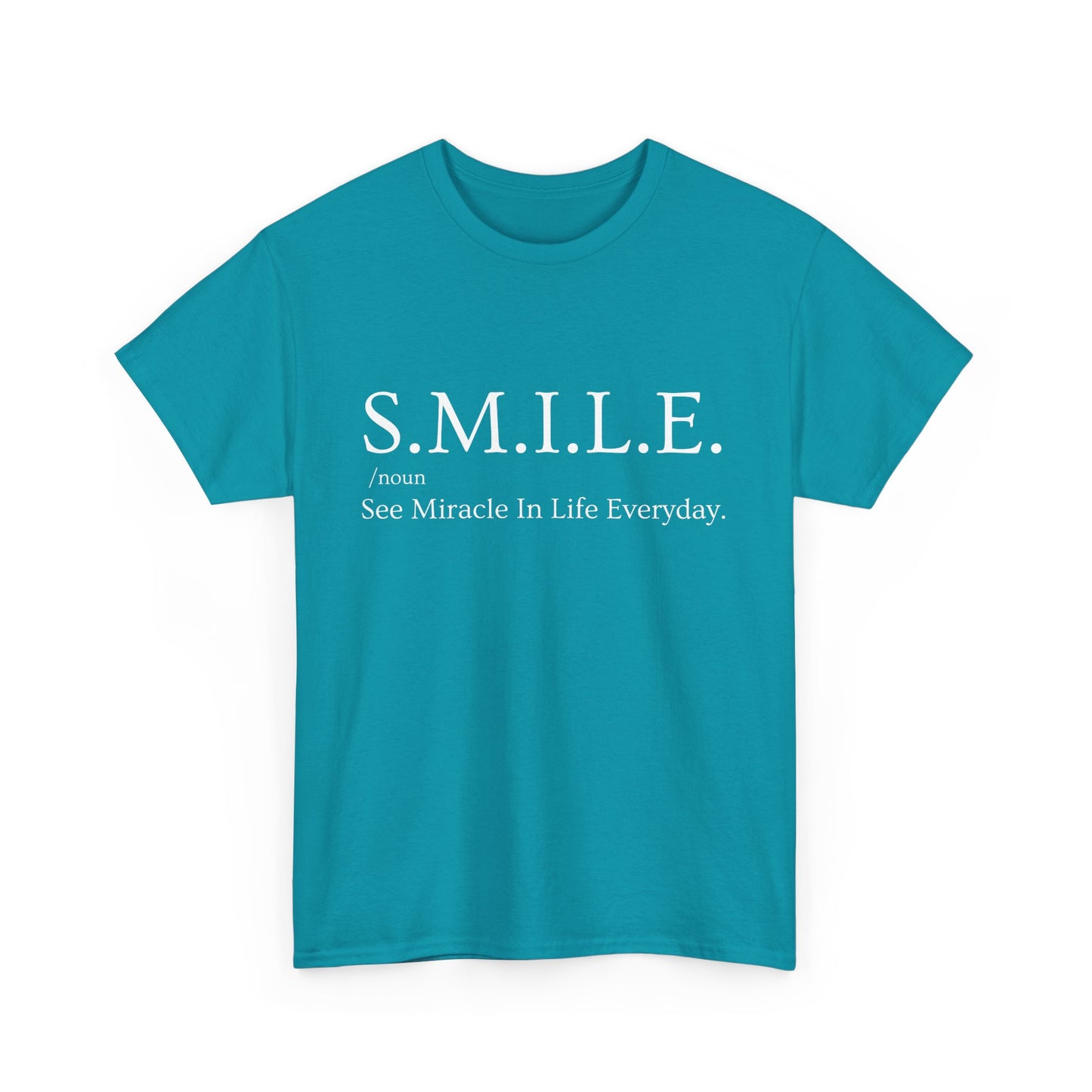 🌼 S.M.I.L.E. Acronym Heavy Cotton Tee - A Daily Dose of Positivity