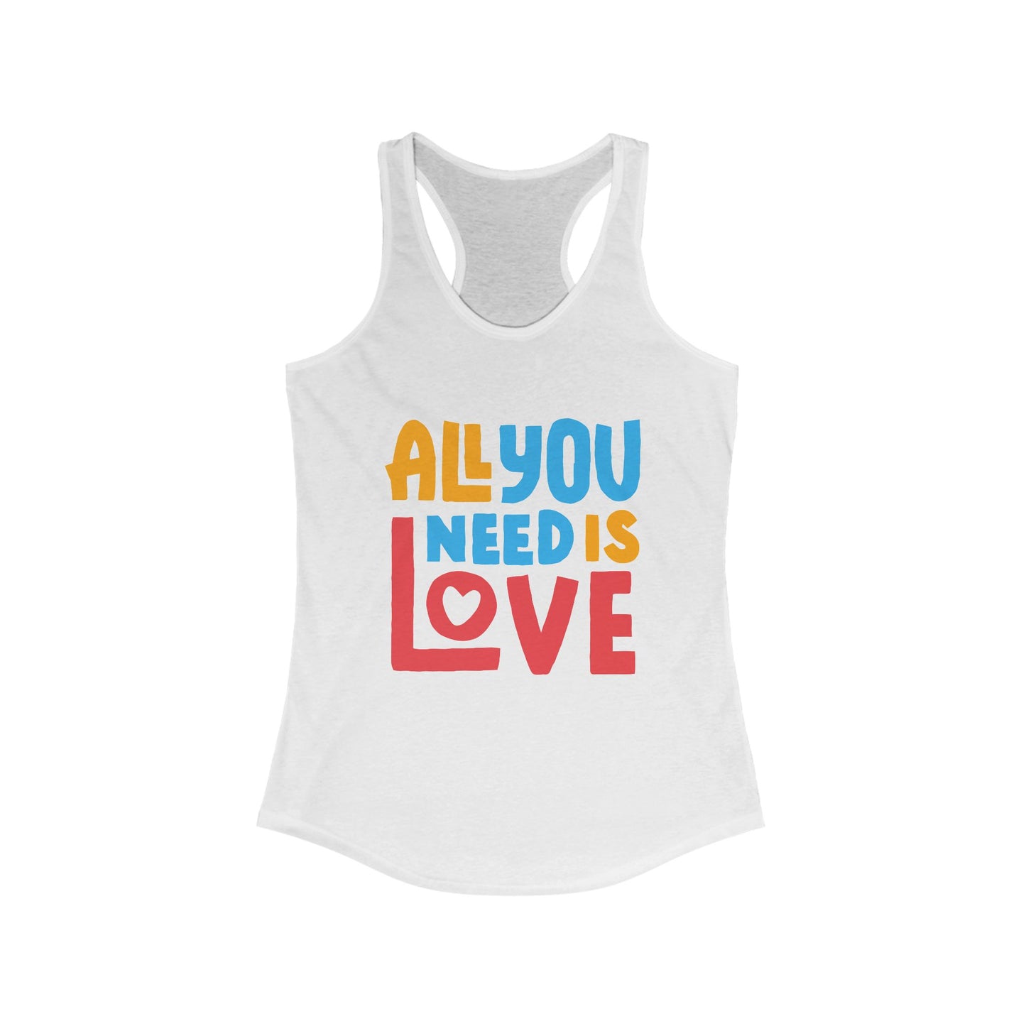 All You Need Is Love Racerback Tank – Radiate Joy in Color