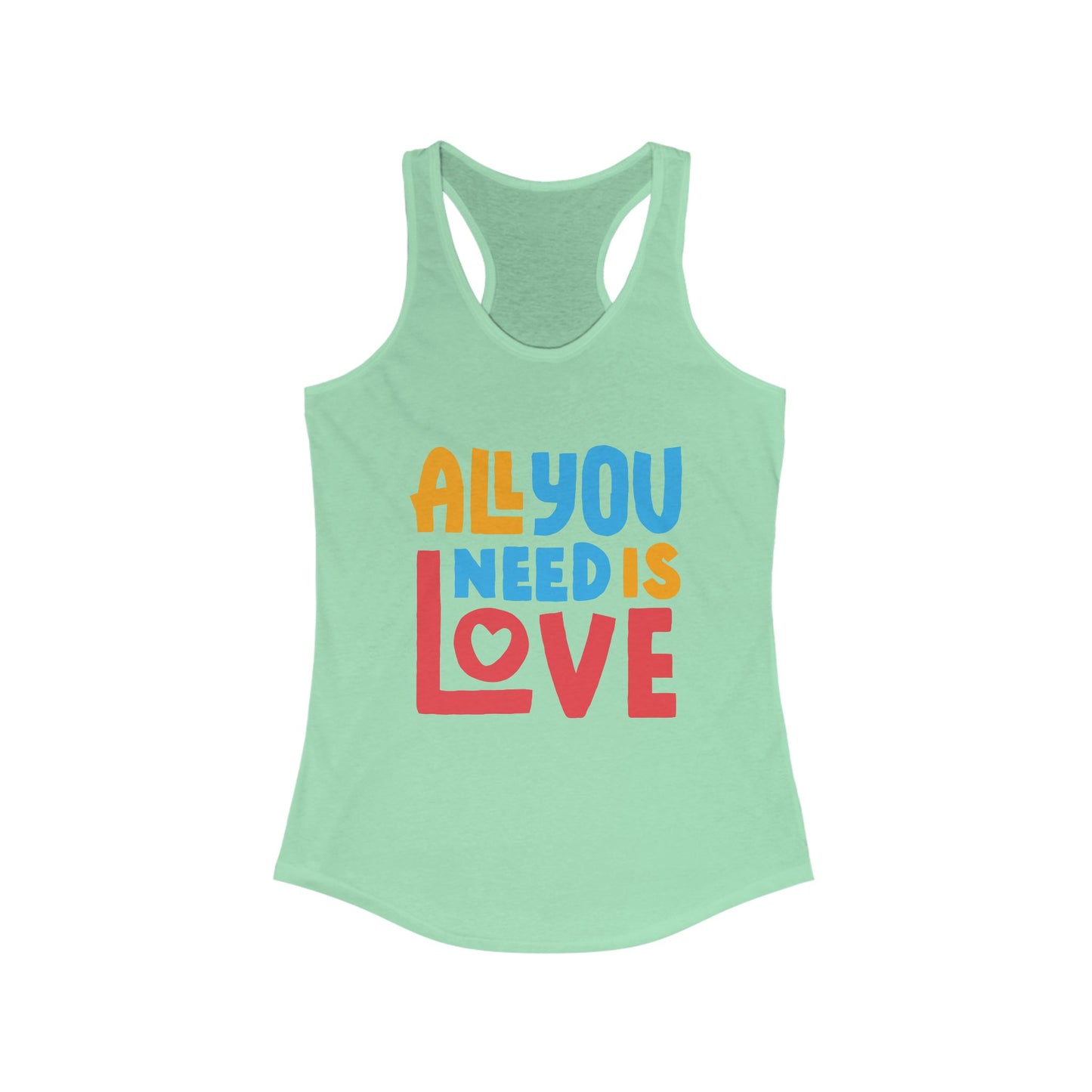 All You Need Is Love Racerback Tank – Radiate Joy in Color