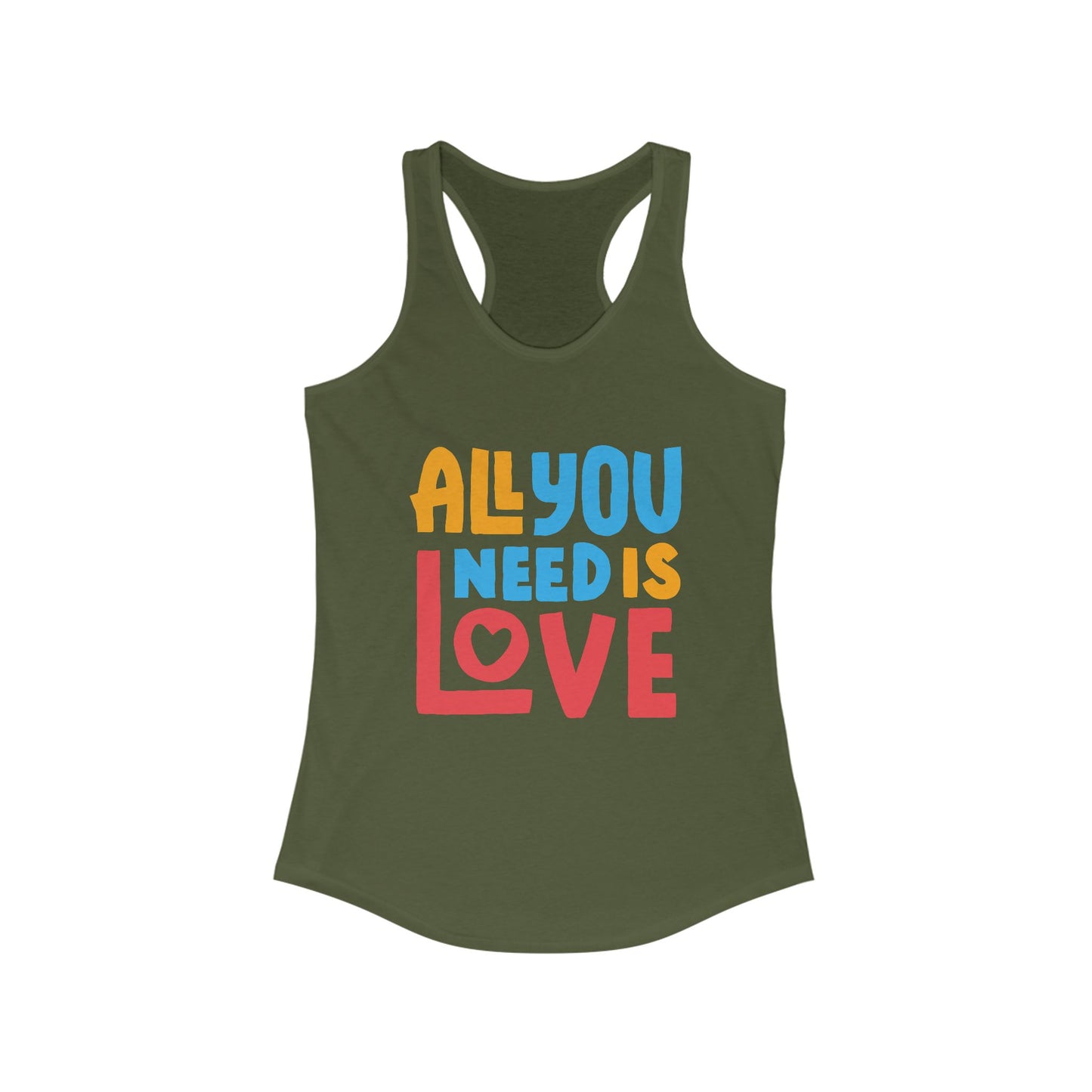 All You Need Is Love Racerback Tank – Radiate Joy in Color