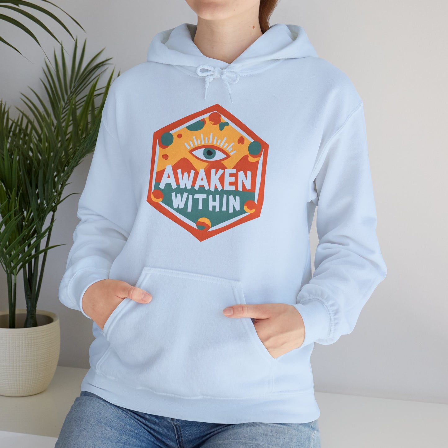 👁️Awaken Within Hoodie – Third Eye Geometric Design | Spiritual Awakening Vibes🌀✨