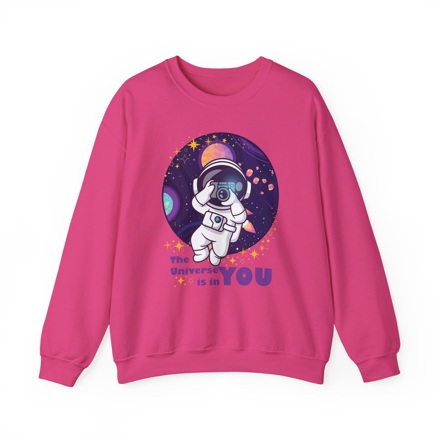 🌌"The Universe Is In YOU" Cosmic Camera📷 Crewneck Sweatshirt