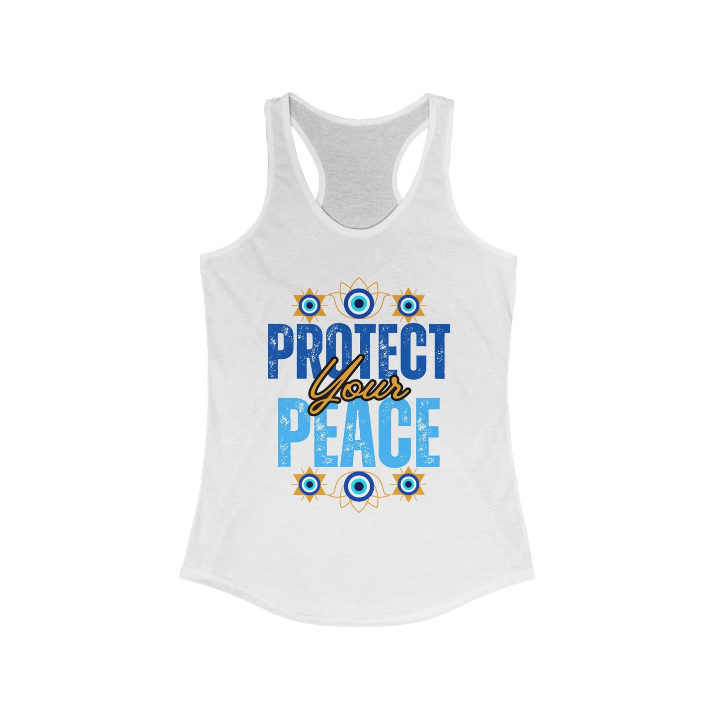 "Protect Your Peace" Tank - Wear Your Energy, Guard Your Light Women's Racerback Tank