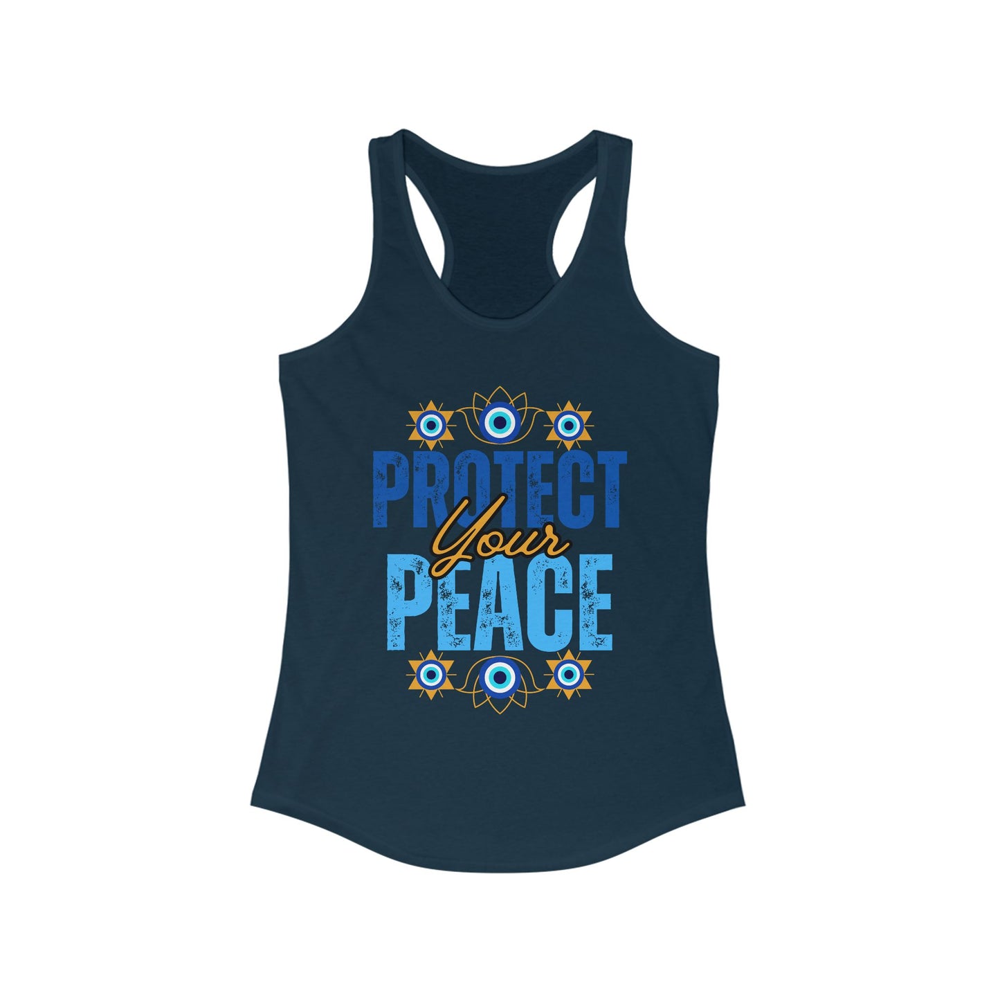 "Protect Your Peace" Tank - Wear Your Energy, Guard Your Light Women's Racerback Tank