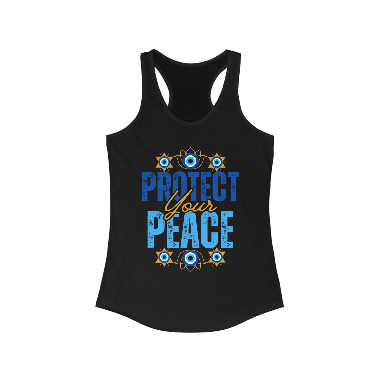 "Protect Your Peace" Tank - Wear Your Energy, Guard Your Light Women's Racerback Tank