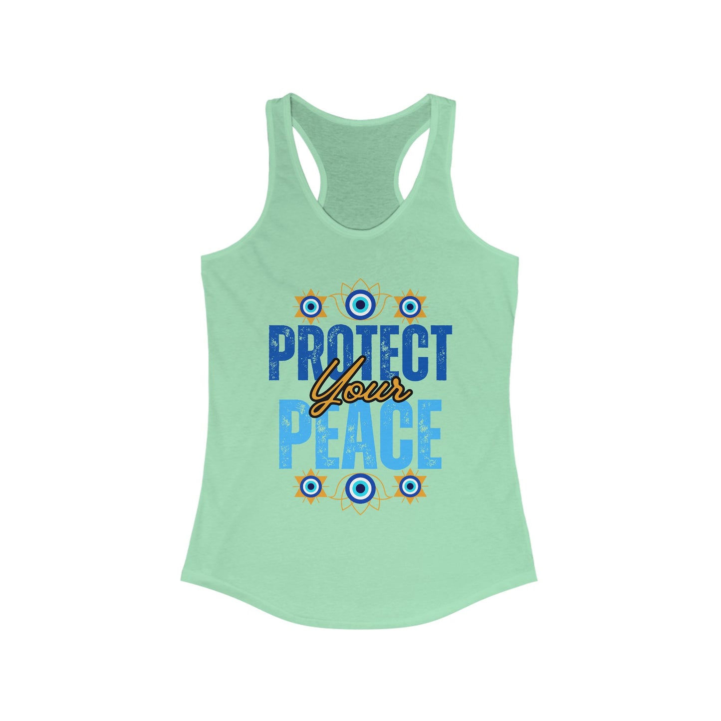"Protect Your Peace" Tank - Wear Your Energy, Guard Your Light Women's Racerback Tank