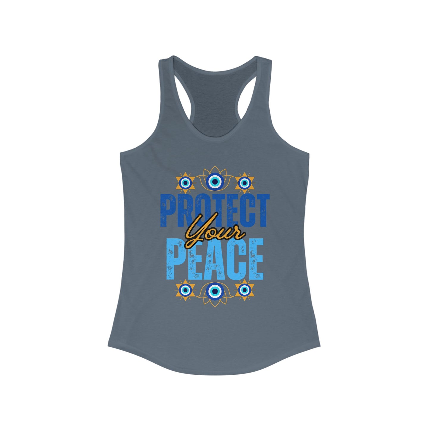 "Protect Your Peace" Tank - Wear Your Energy, Guard Your Light Women's Racerback Tank