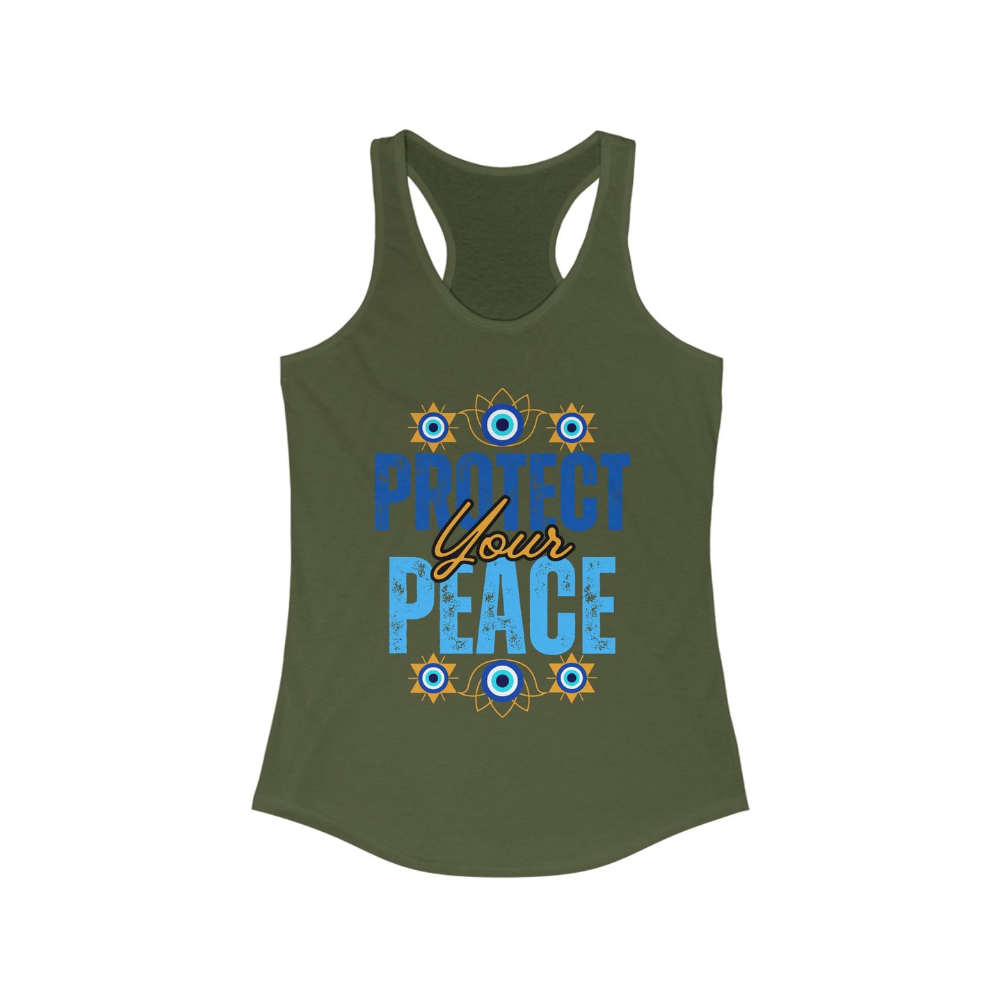 "Protect Your Peace" Tank - Wear Your Energy, Guard Your Light Women's Racerback Tank