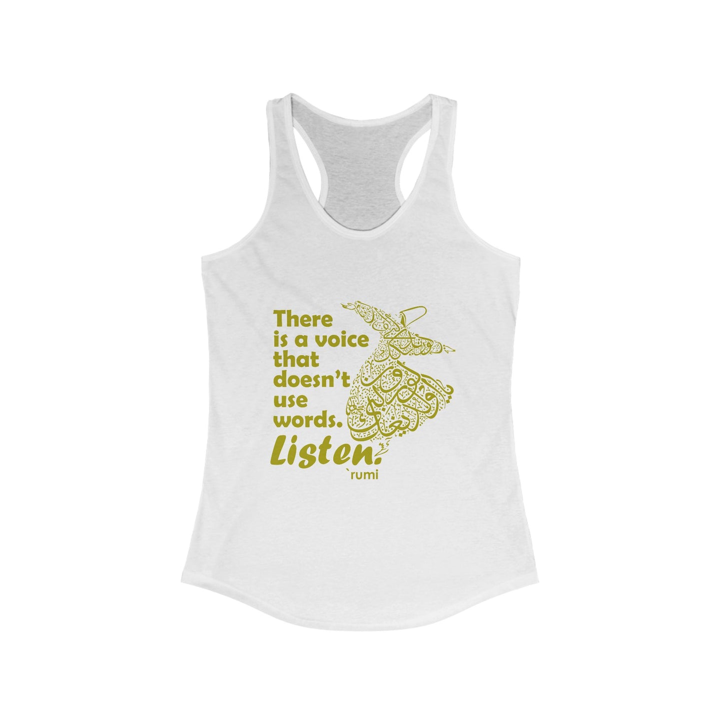“Listen” Whirling Dervish Racerback Tank - Inspired by Rumi’s Silent Wisdom