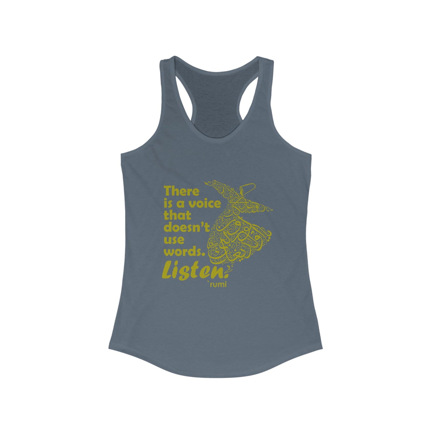 “Listen” Whirling Dervish Racerback Tank - Inspired by Rumi’s Silent Wisdom