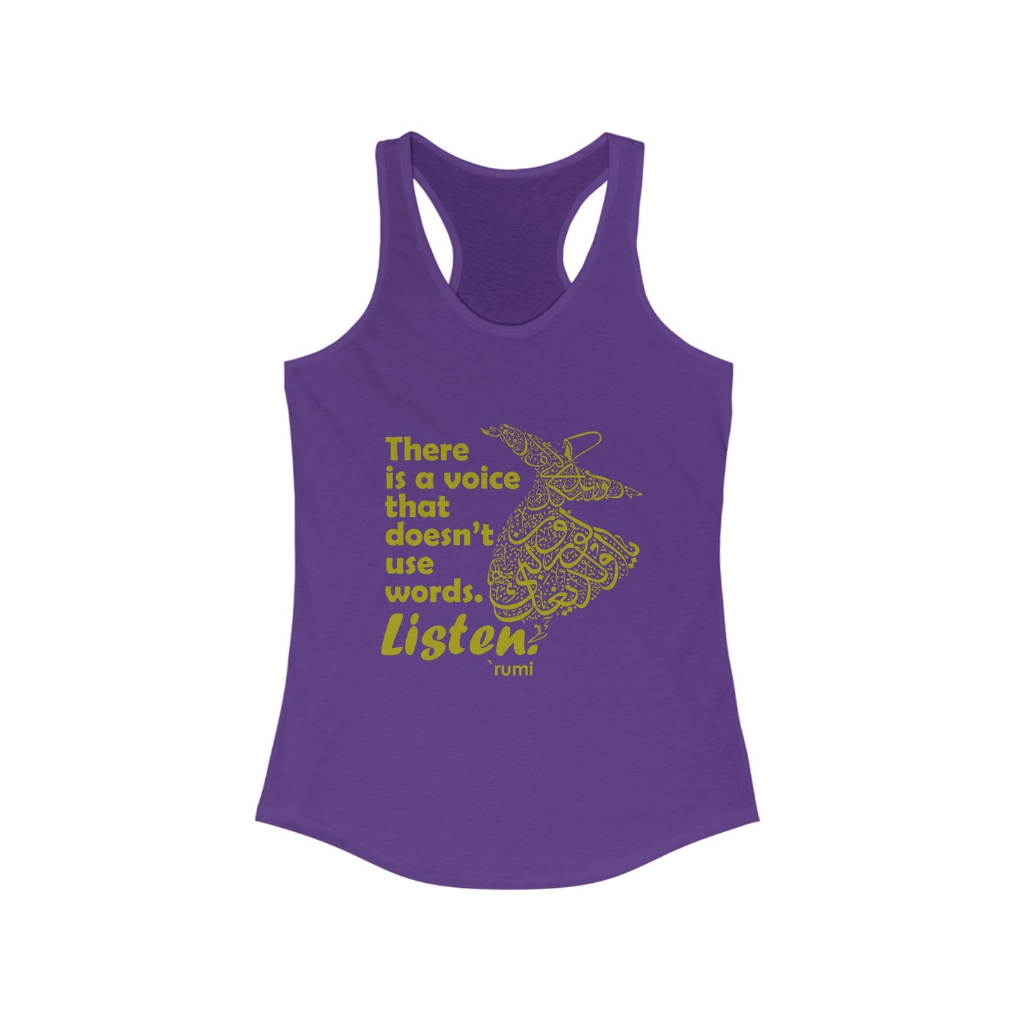 “Listen” Whirling Dervish Racerback Tank - Inspired by Rumi’s Silent Wisdom