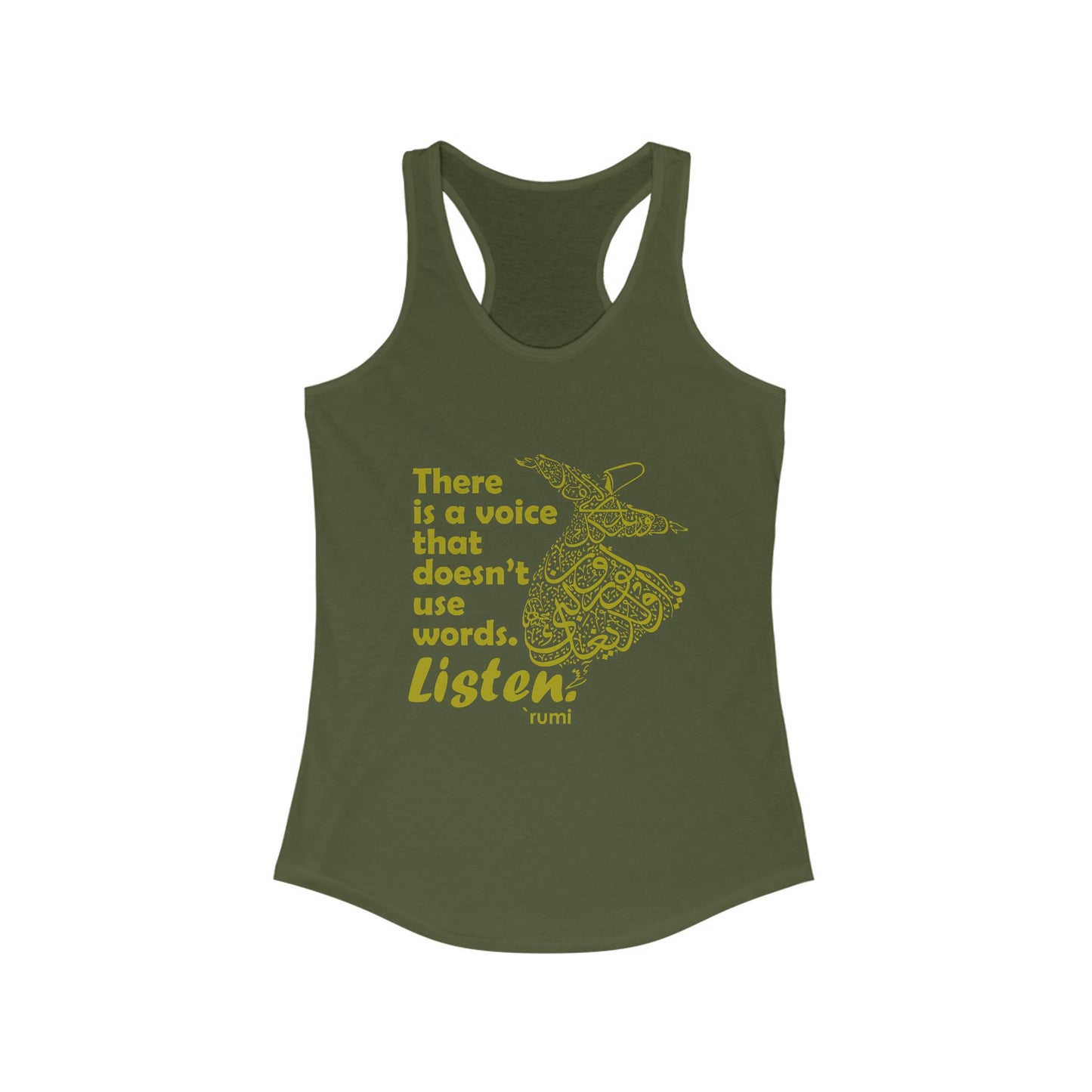 “Listen” Whirling Dervish Racerback Tank - Inspired by Rumi’s Silent Wisdom