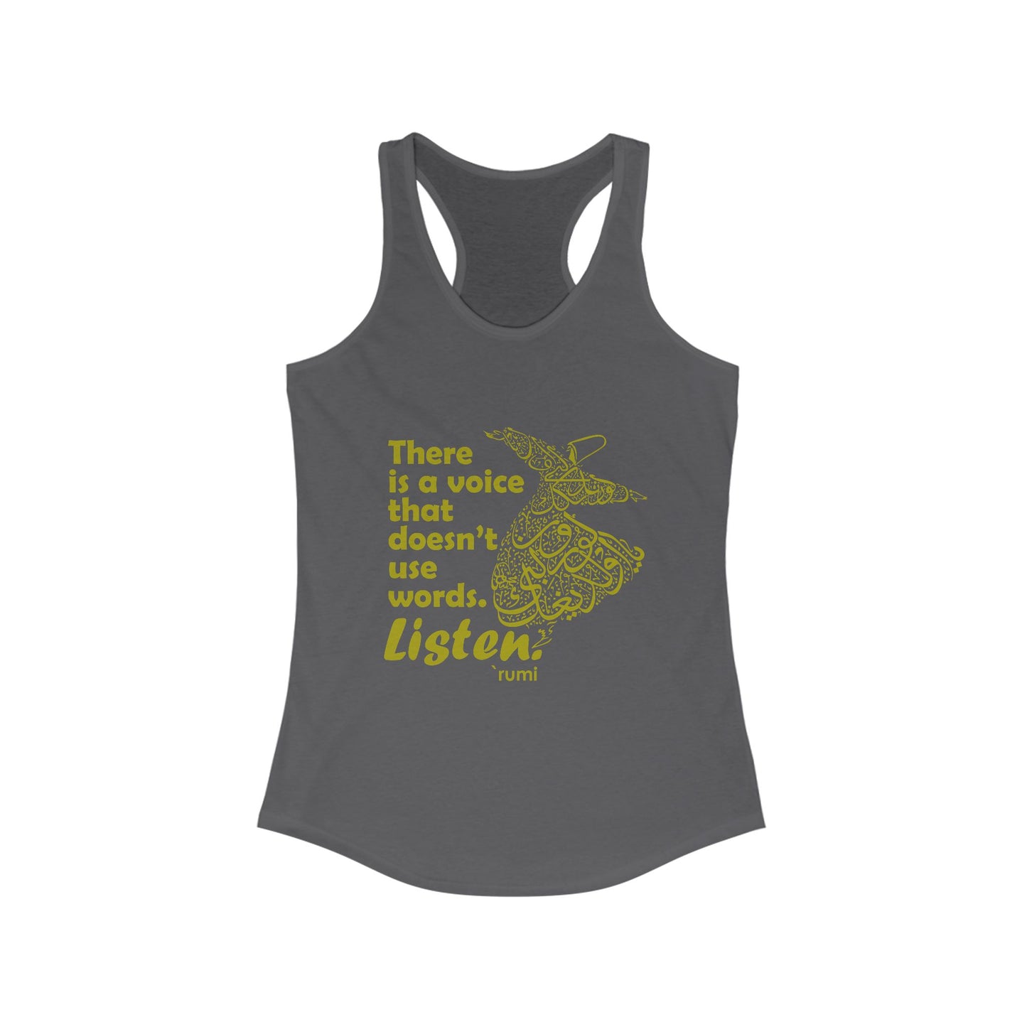 “Listen” Whirling Dervish Racerback Tank - Inspired by Rumi’s Silent Wisdom