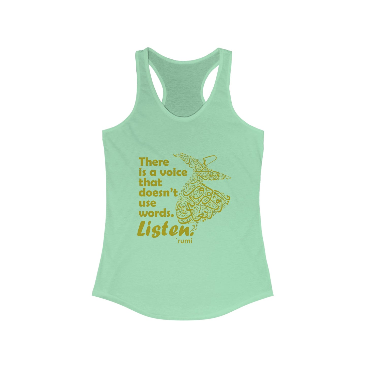 “Listen” Whirling Dervish Racerback Tank - Inspired by Rumi’s Silent Wisdom