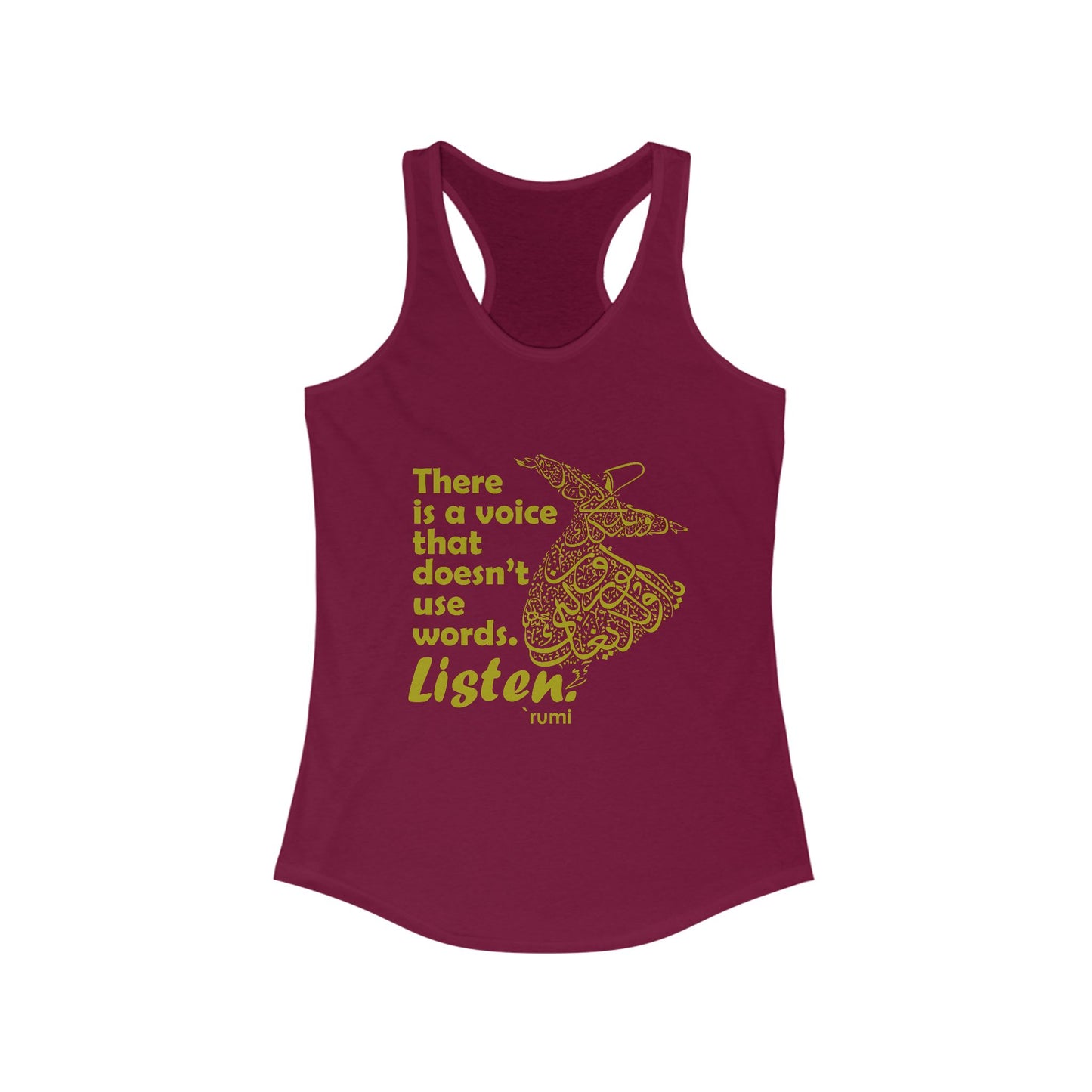 “Listen” Whirling Dervish Racerback Tank - Inspired by Rumi’s Silent Wisdom