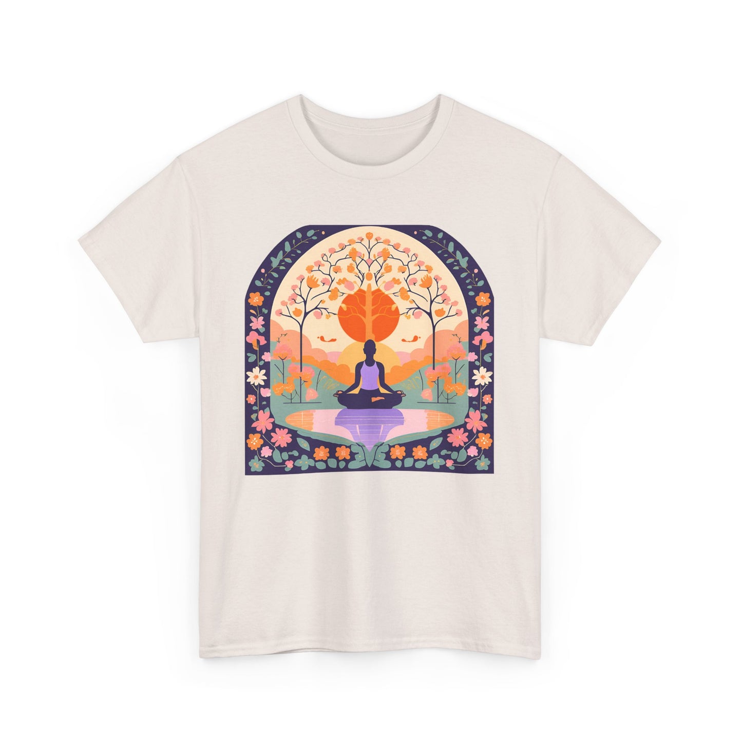 Zen Garden Meditations Heavy Cotton Tee - Nature’s Tranquility Awaits
