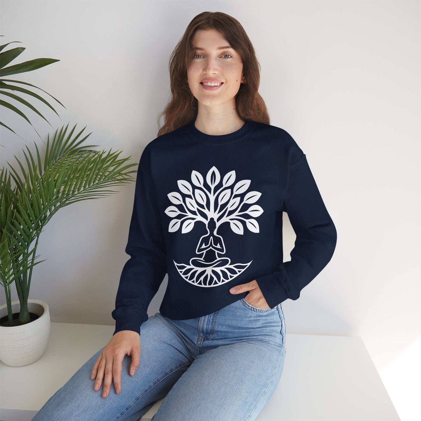 🌿Rooted in Stillness - Tree of Life Crewneck Sweatshirt