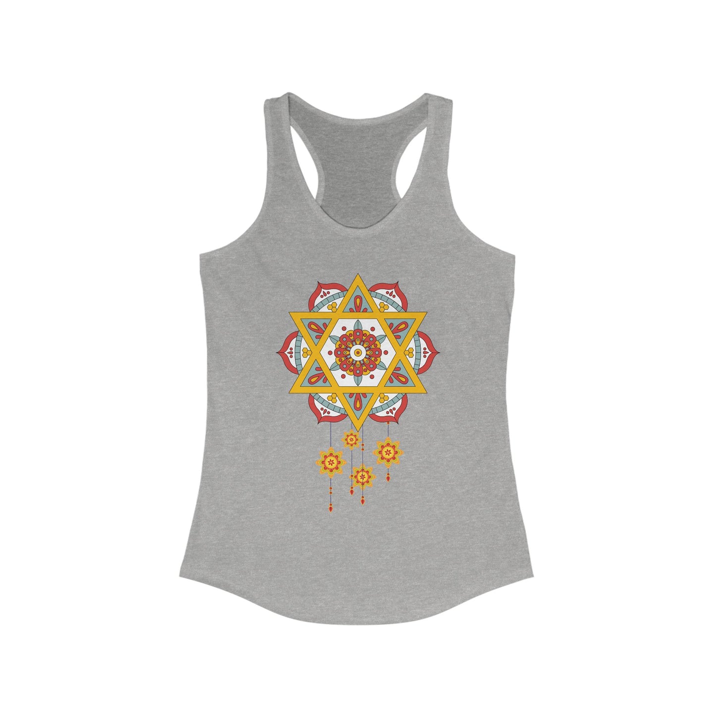 Stellar Mandala Racerback Tank – Colorful BOHO Star Design