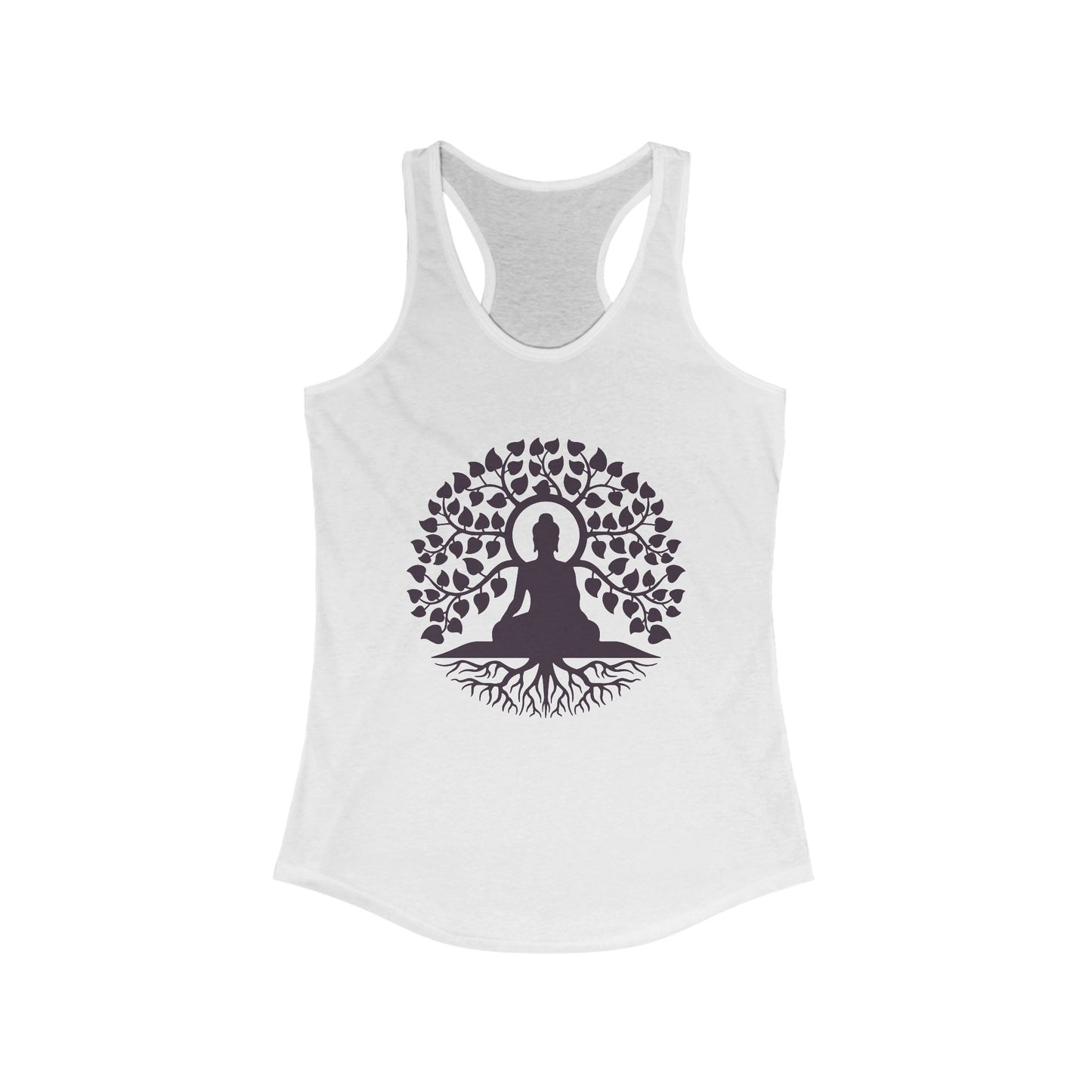 “Rooted in Presence” – Buddha & Tree of Life Racerback Tank Top