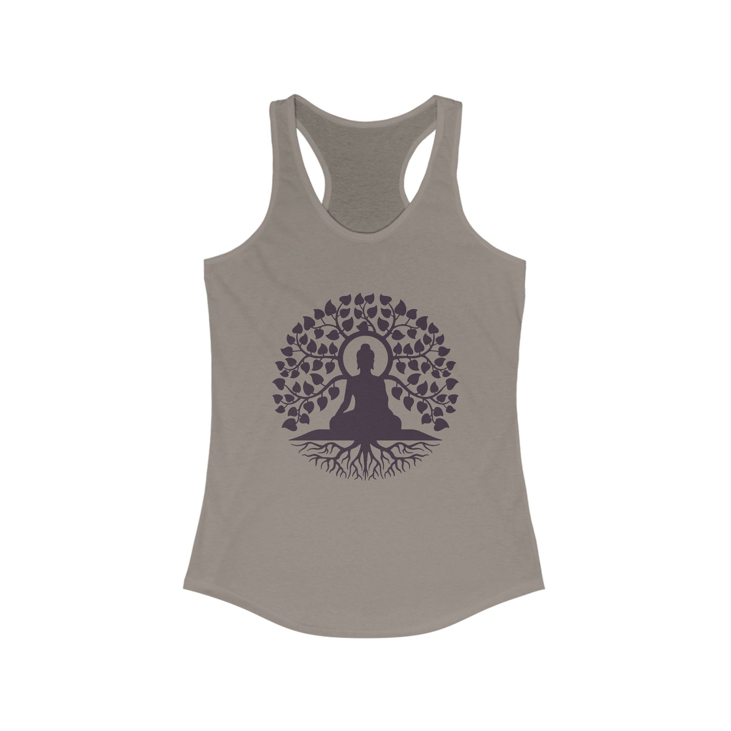 “Rooted in Presence” – Buddha & Tree of Life Racerback Tank Top