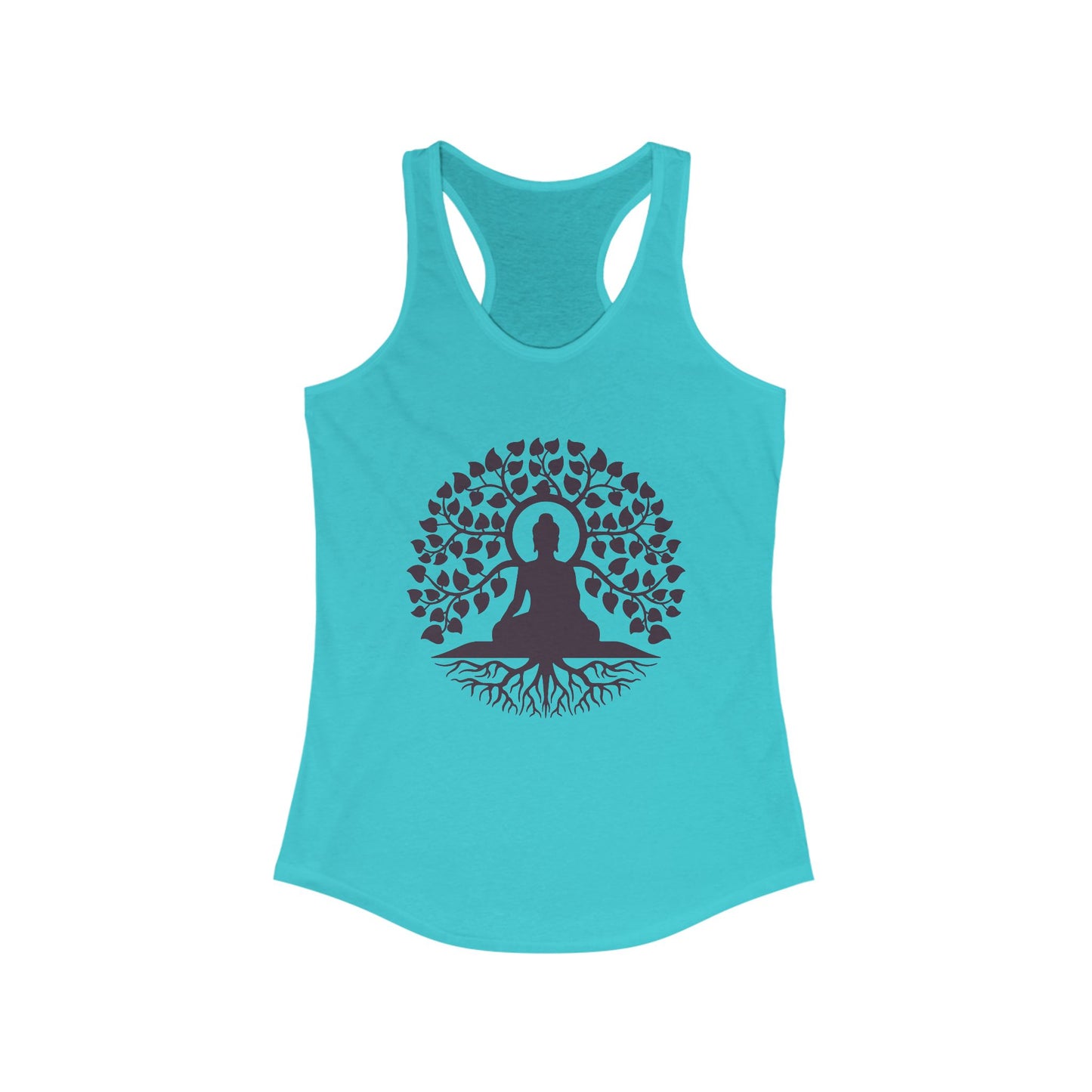“Rooted in Presence” – Buddha & Tree of Life Racerback Tank Top