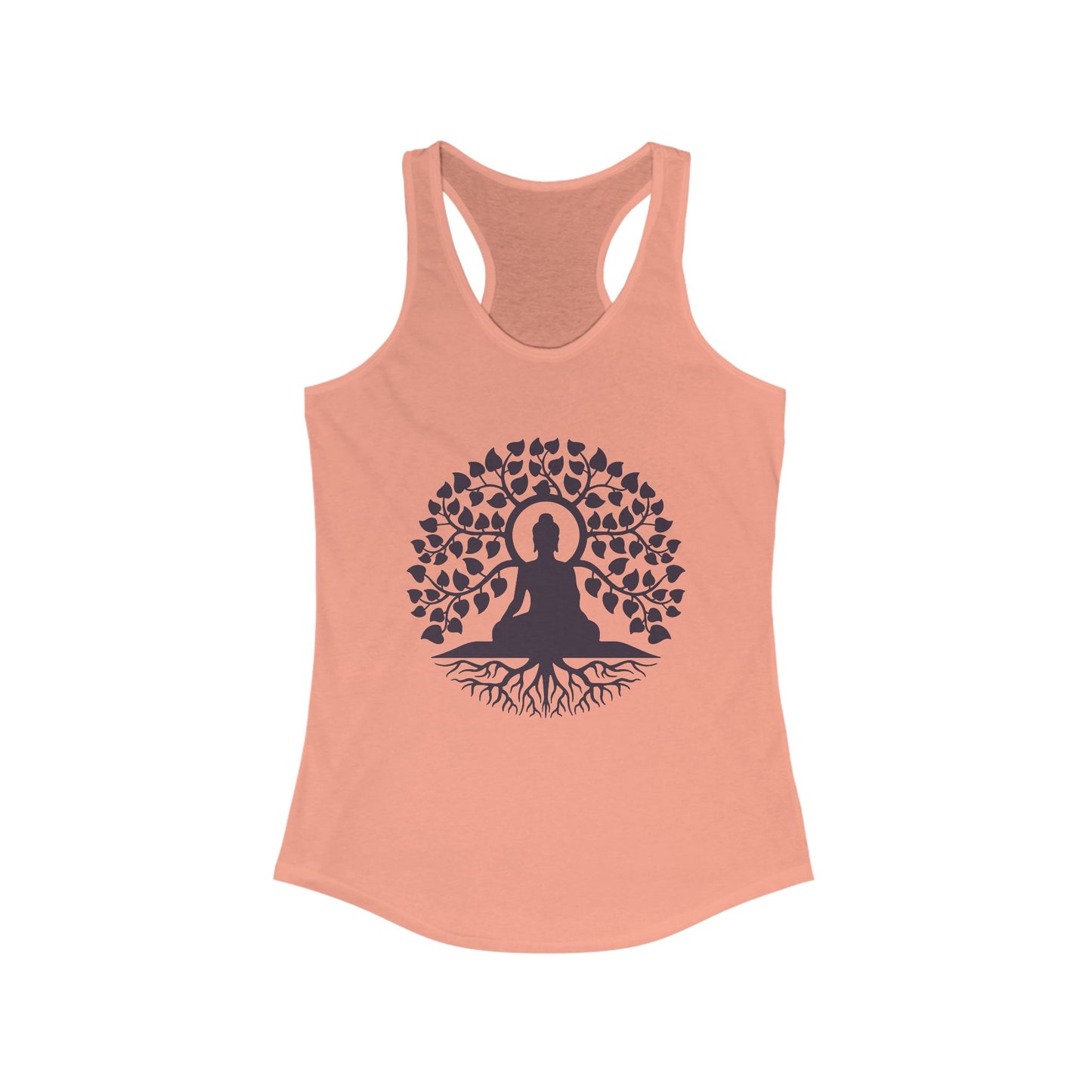 “Rooted in Presence” – Buddha & Tree of Life Racerback Tank Top
