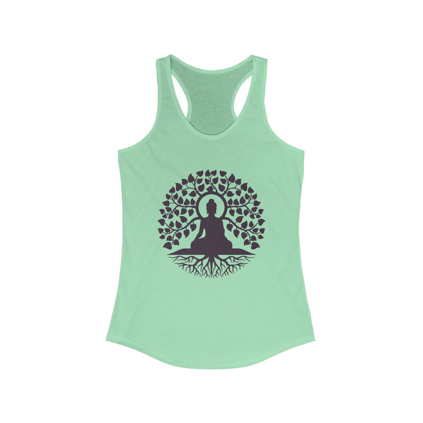 “Rooted in Presence” – Buddha & Tree of Life Racerback Tank Top
