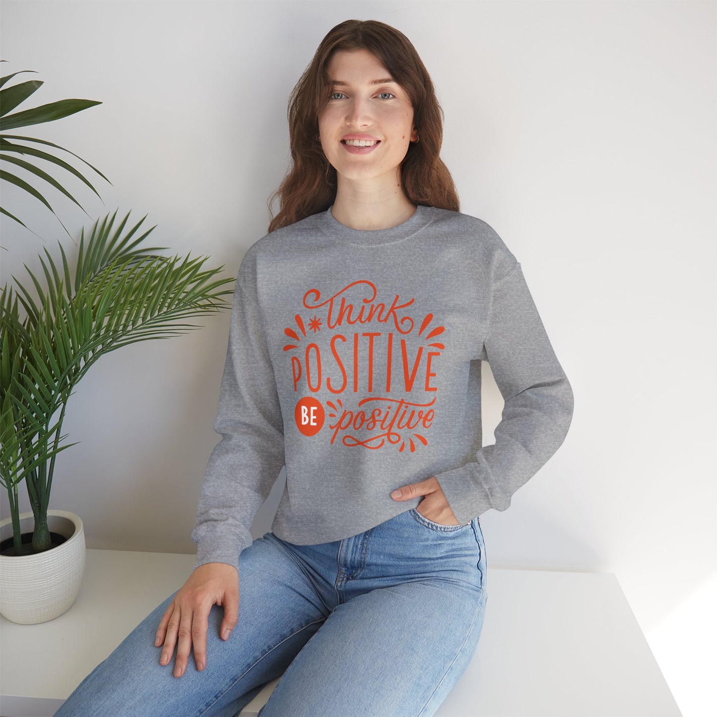 🌼Think Positive, Be Positive - Let Your Energy Bloom Crewneck Sweatshirt