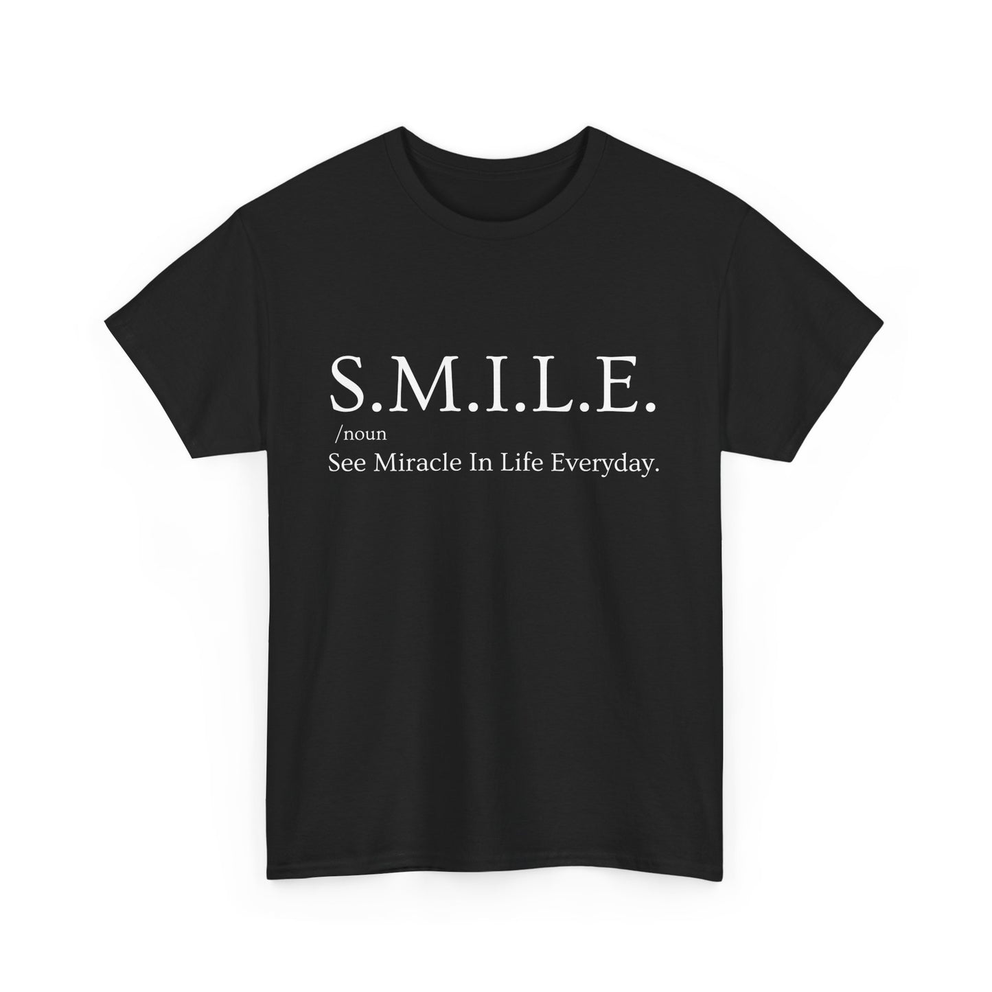 🌼 S.M.I.L.E. Acronym Heavy Cotton Tee - A Daily Dose of Positivity