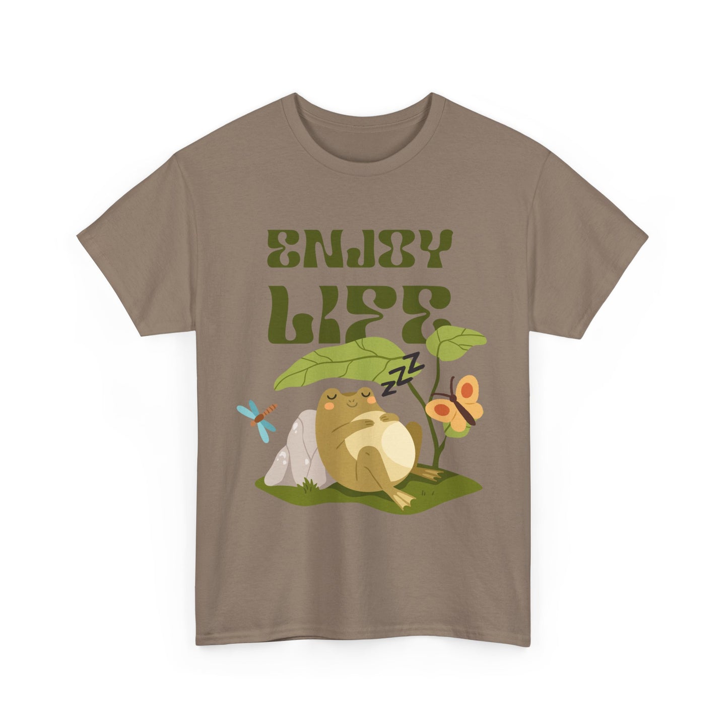 “Enjoy Life” Frog Tee - Chill Vibes Only - Heavy Cotton Tee