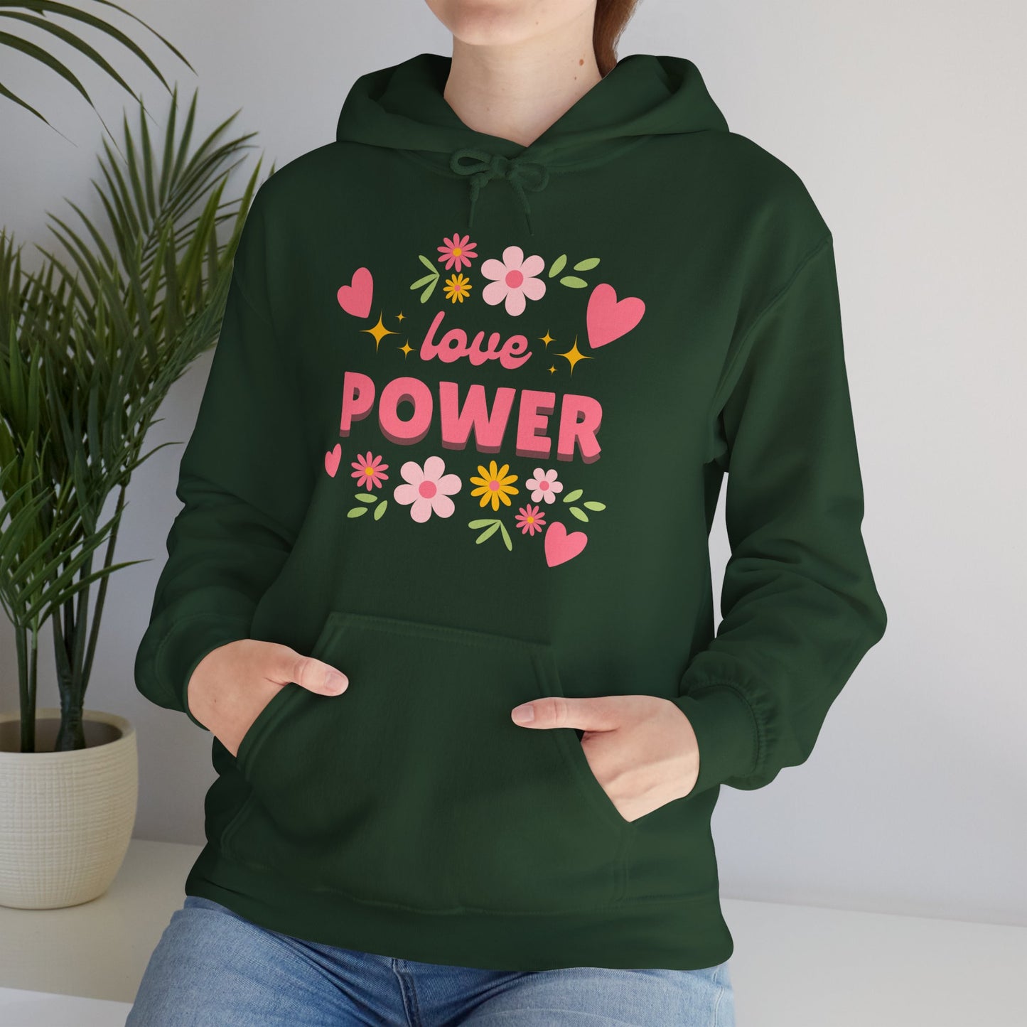 Love Power Hoodie – Blossoms of Strength & Heart🌸✨