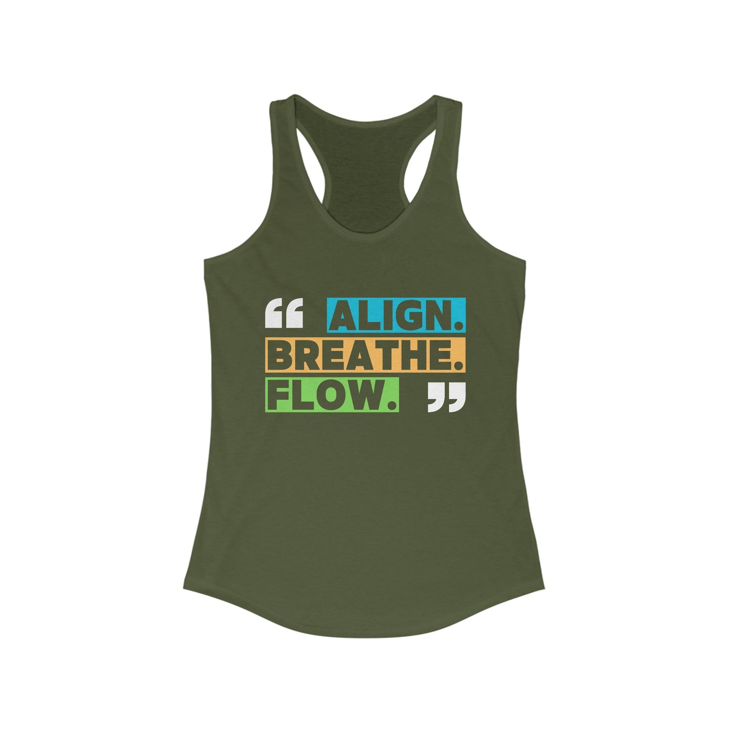 "Align. Breathe. Flow." - Move with Intention, Live in Rhythm - Inspirational Women’s Racerback Tank