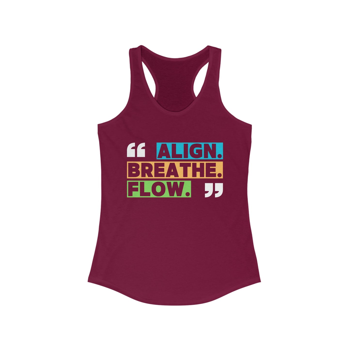 "Align. Breathe. Flow." - Move with Intention, Live in Rhythm - Inspirational Women’s Racerback Tank