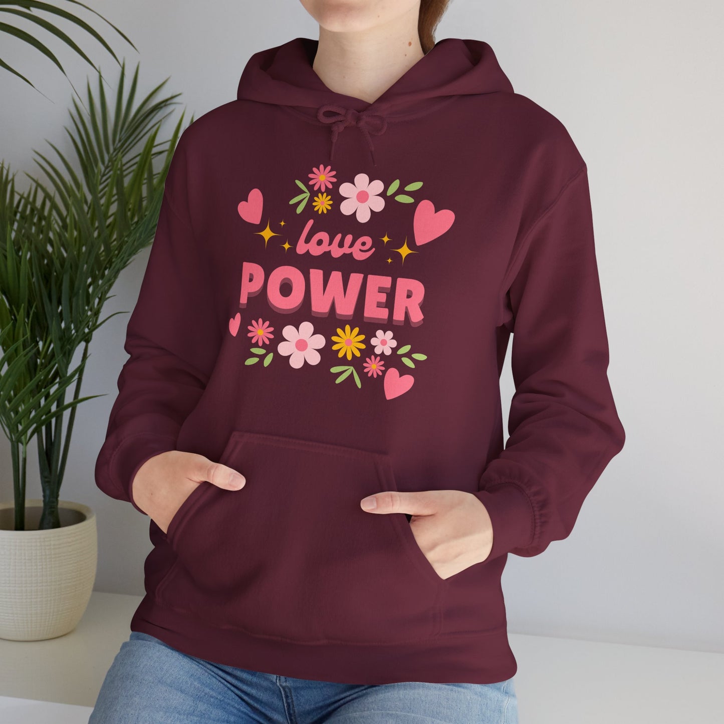 Love Power Hoodie – Blossoms of Strength & Heart🌸✨