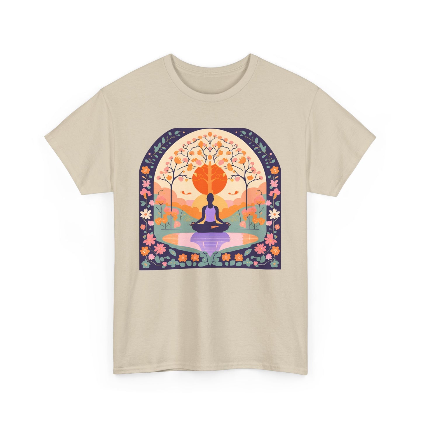 Zen Garden Meditations Heavy Cotton Tee - Nature’s Tranquility Awaits