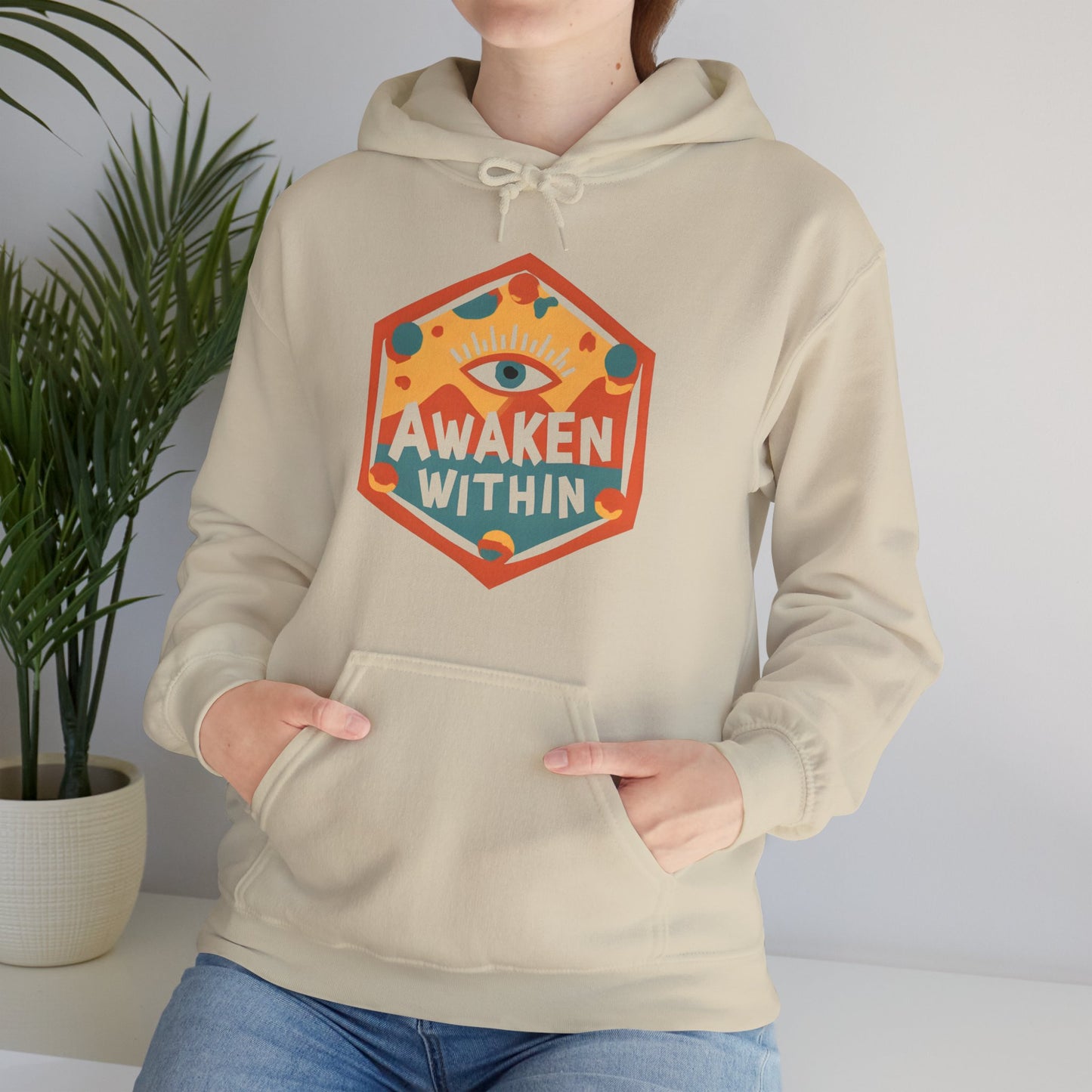 👁️Awaken Within Hoodie – Third Eye Geometric Design | Spiritual Awakening Vibes🌀✨