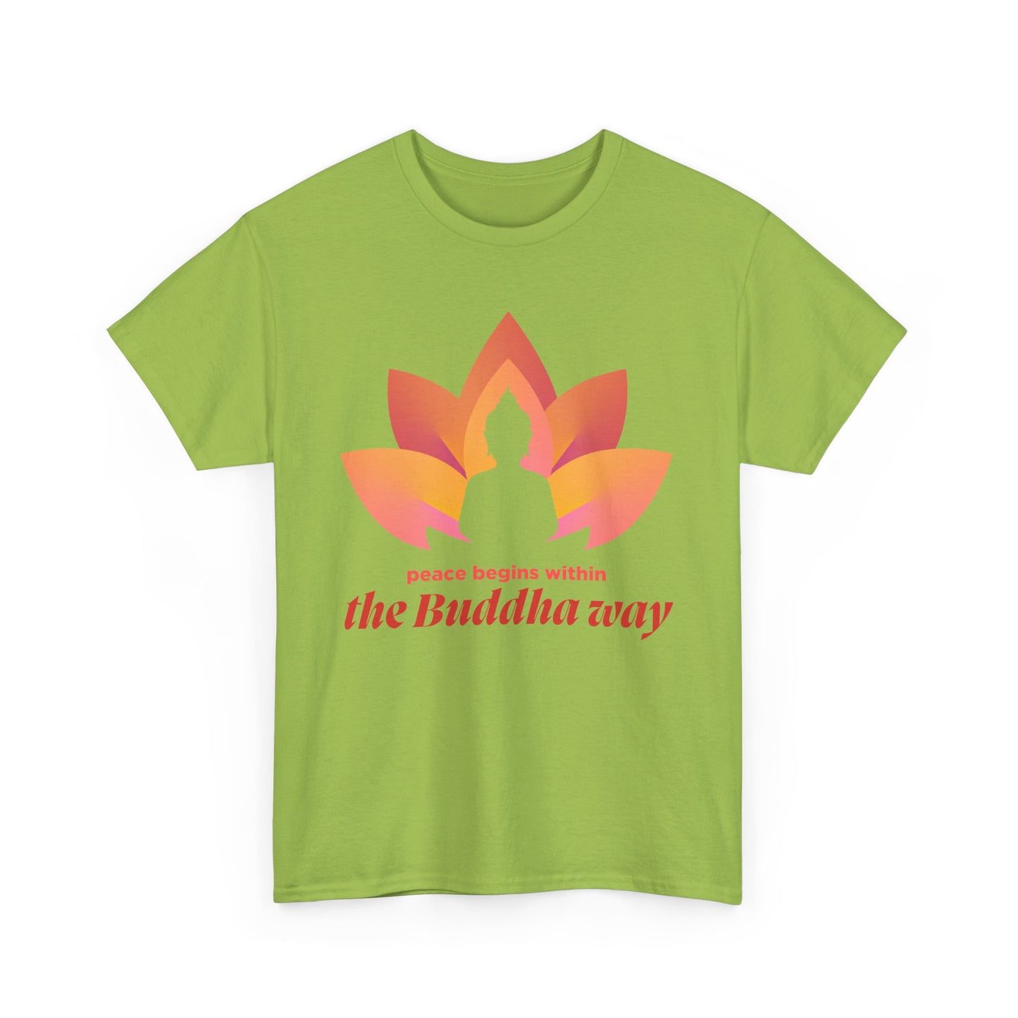 Buddha Peace Within Heavy Cotton Tee - Embrace the Path of Serenity