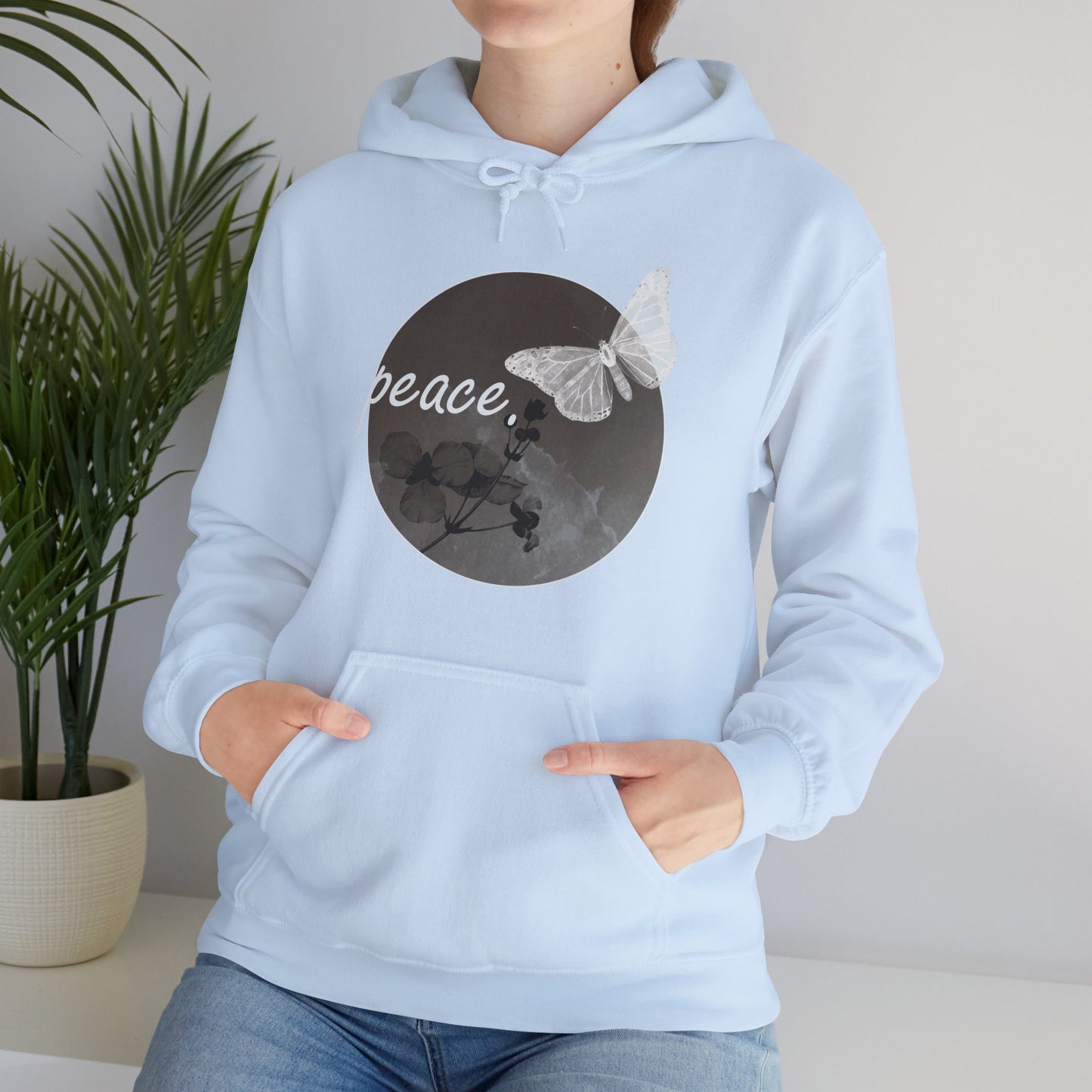 Peace Under the Moon Hoodie 🌙🦋🌸