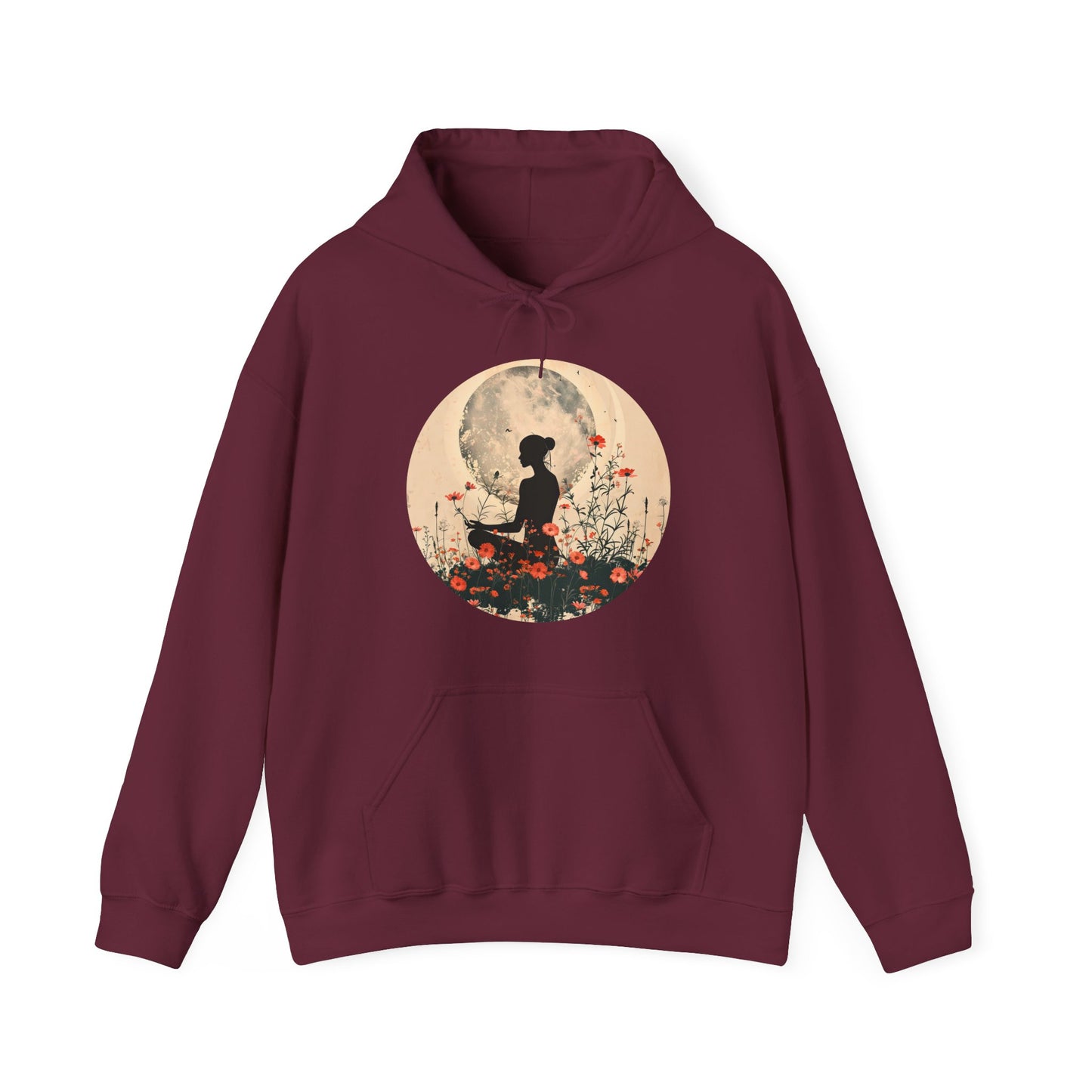 🌕Moonlit Meditation Hoodie – Divine Feminine Stillness & Strength✨🌹🧘🏾‍♀️